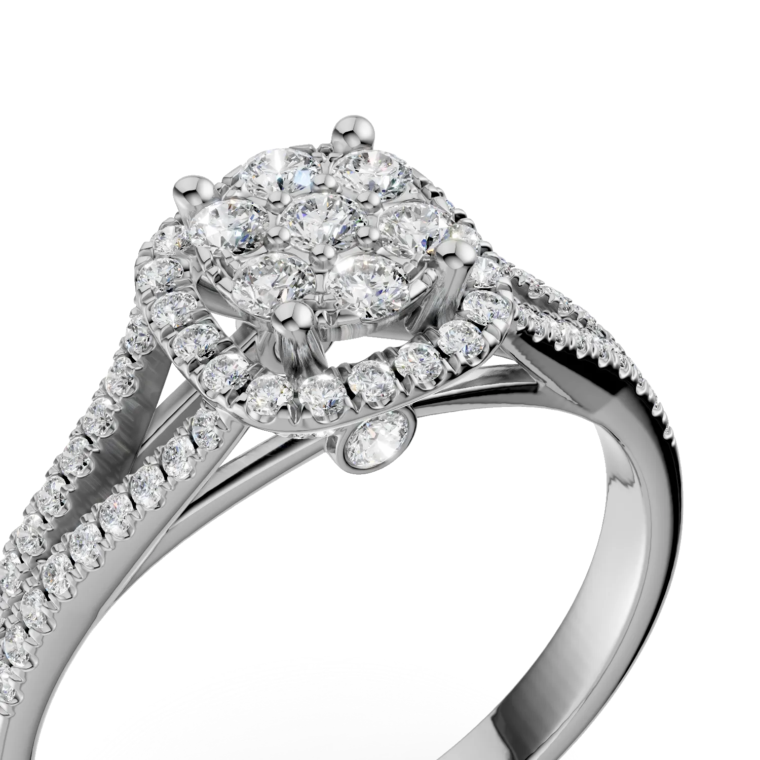 White gold engagement ring with 0.5ct diamonds