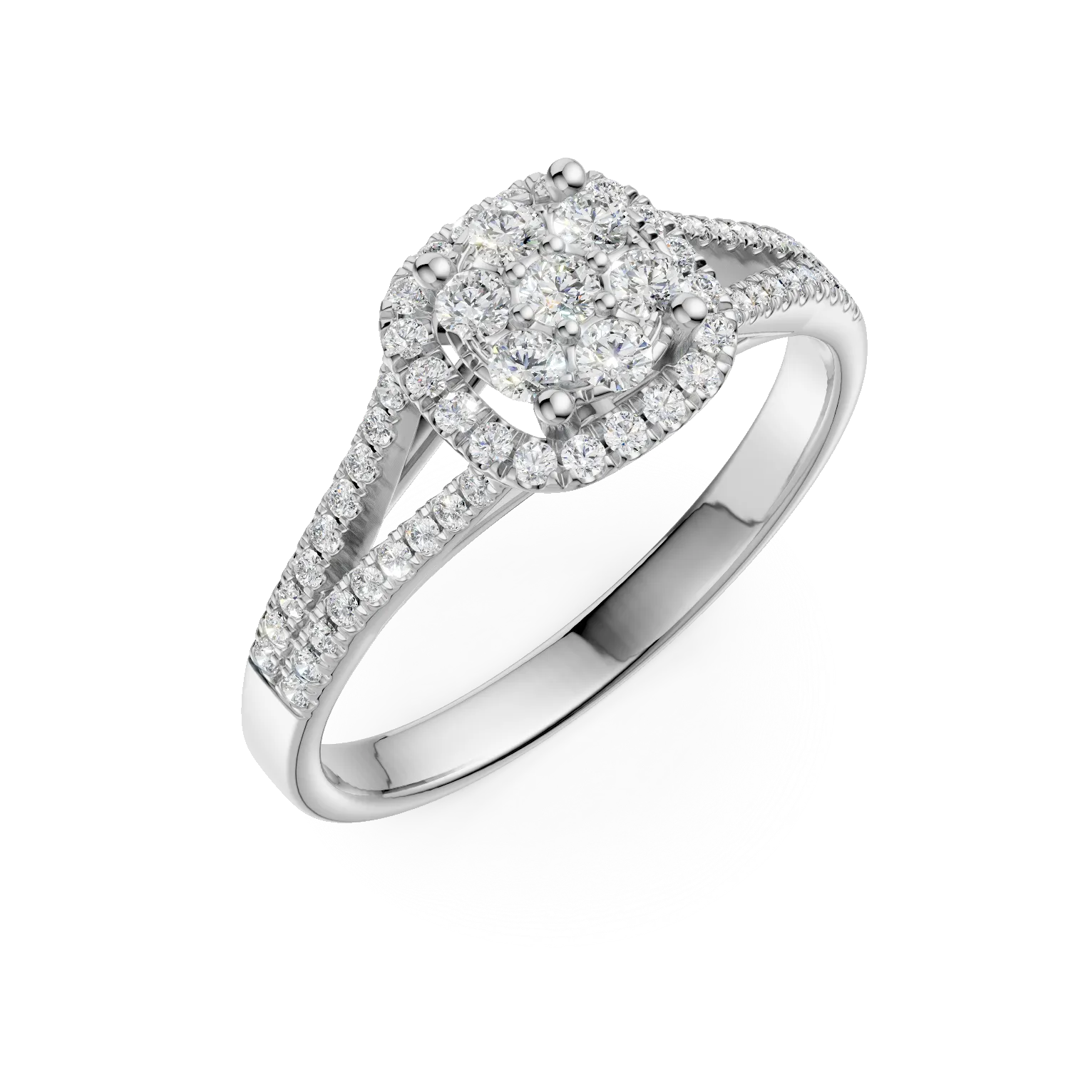 Inel de logodna din aur alb cu diamante de 0.5ct