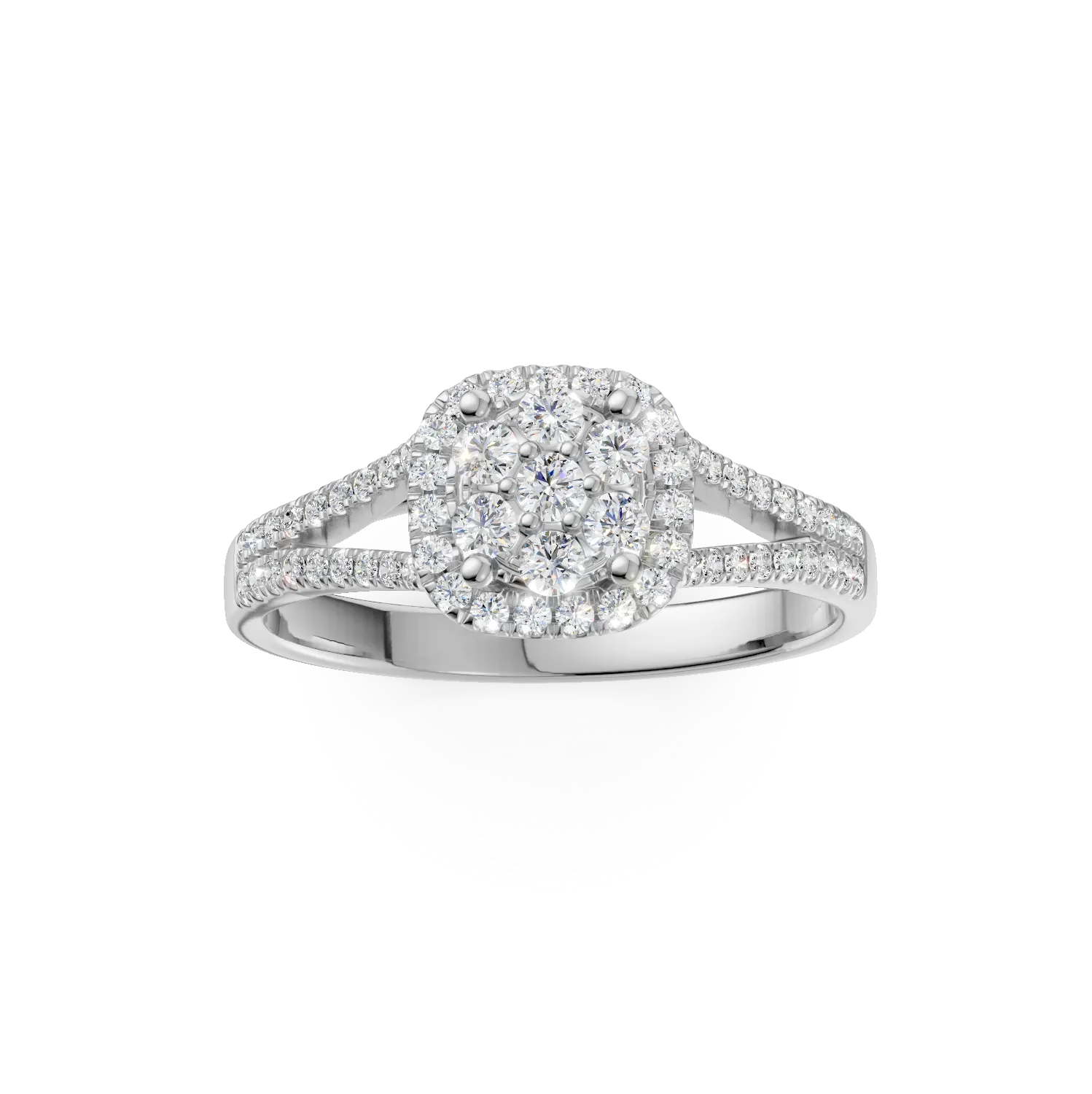 Inel de logodna din aur alb cu diamante de 0.5ct