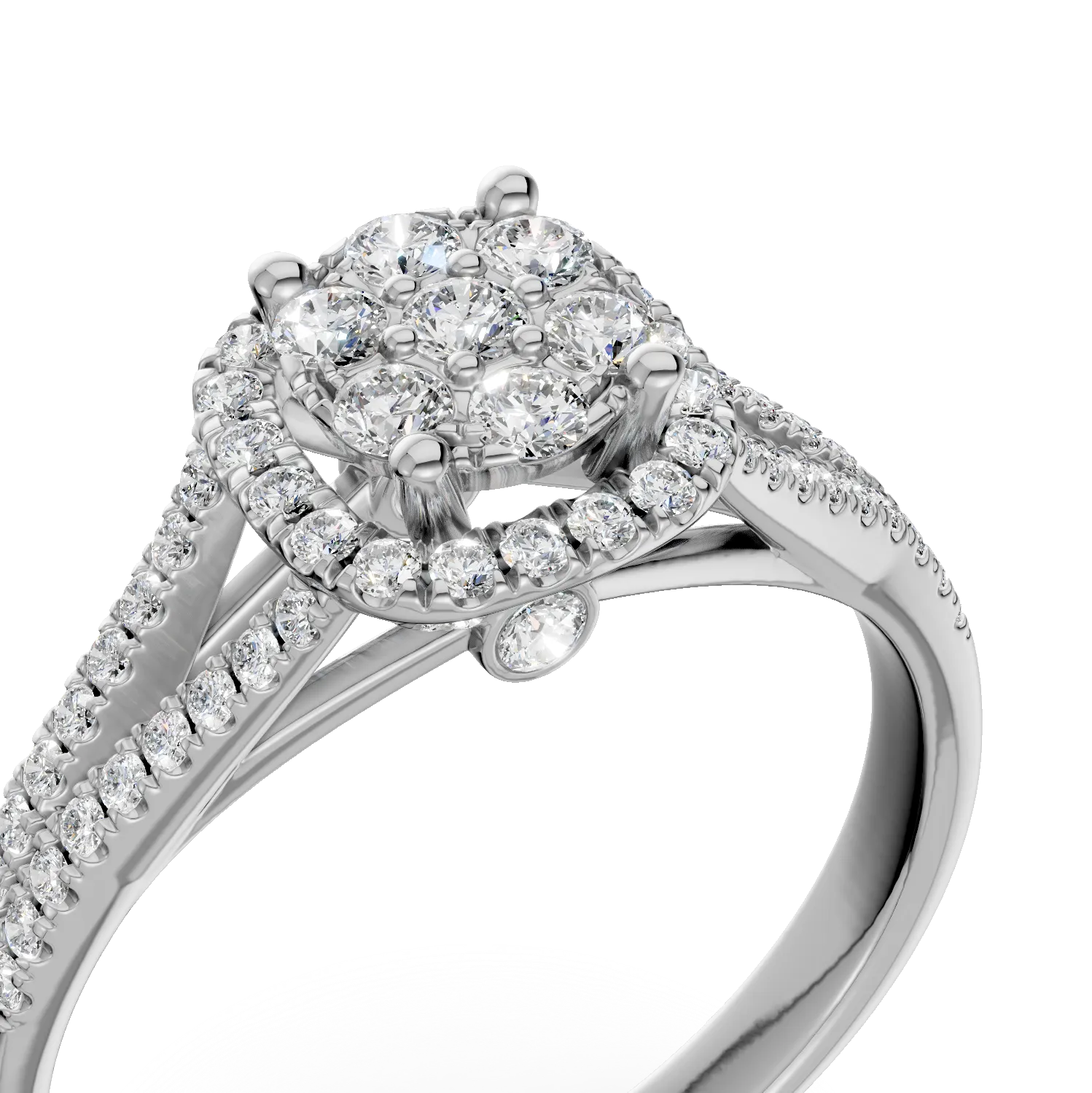 Inel de logodna din aur alb cu diamante de 0.5ct