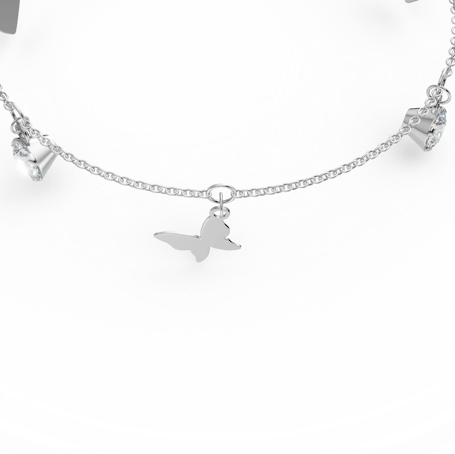 Yellow gold bracelet with zirconia