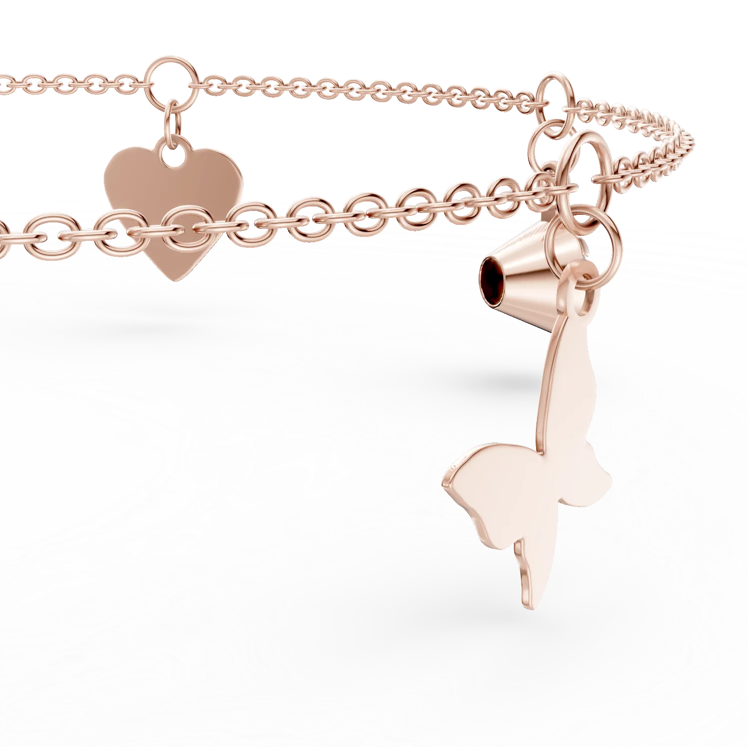 Rose gold bracelet with zirconia