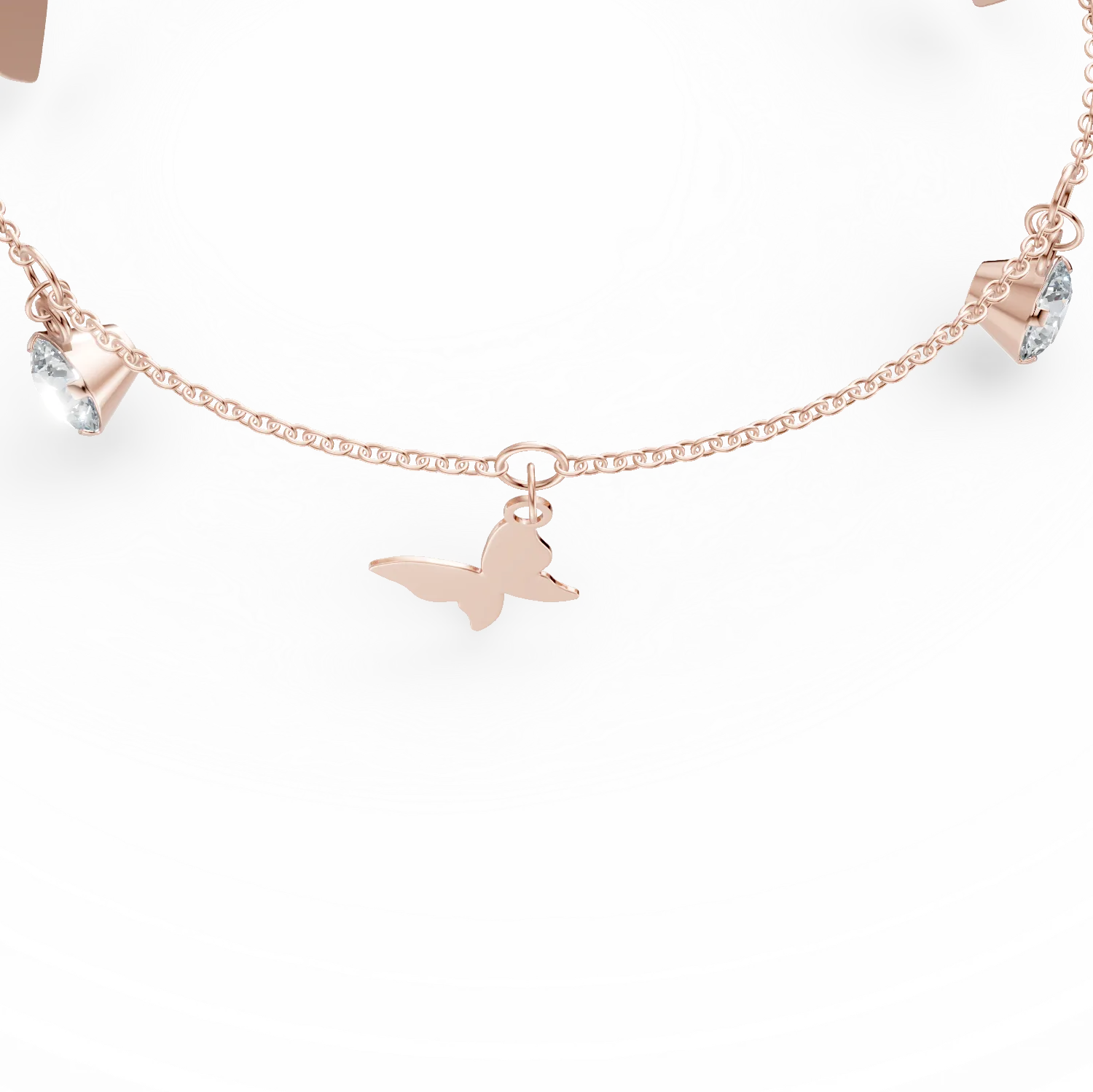 Rose gold bracelet with zirconia