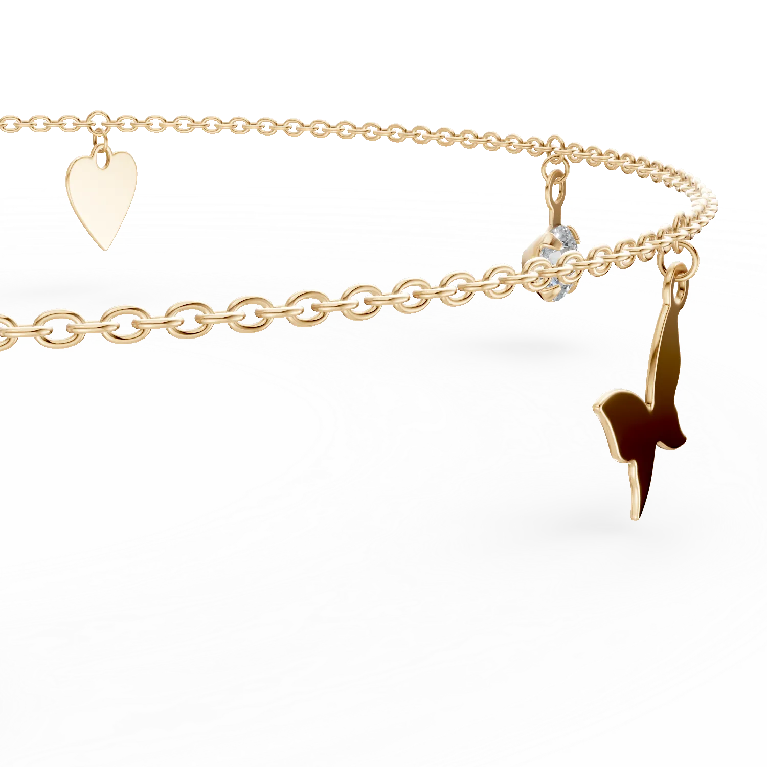 Yellow gold bracelet with zirconia