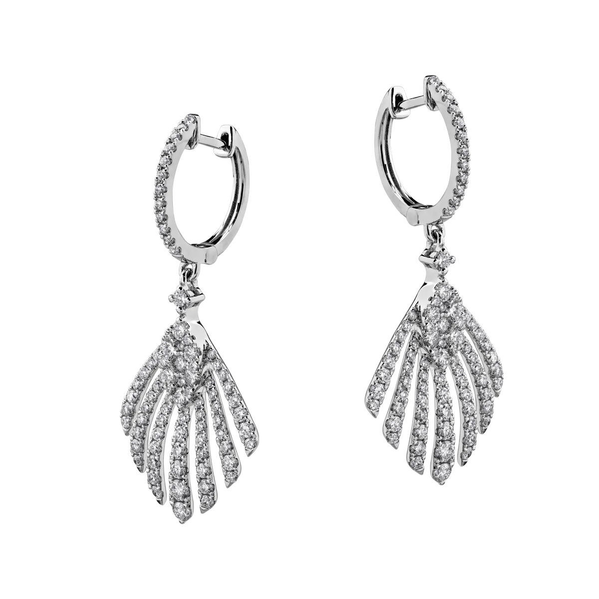 Kolczyki z białego złota z 1.6ct diamentami