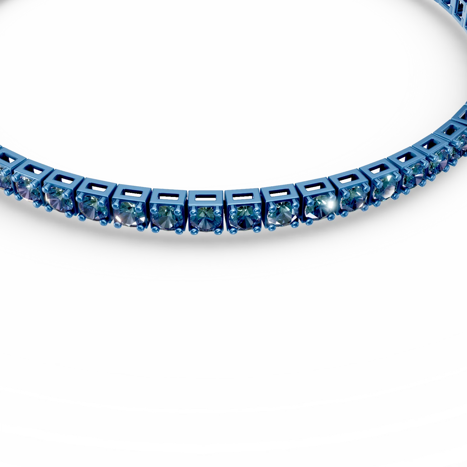 Blue gold tennis bracelet with 5.2ct blue diamonds