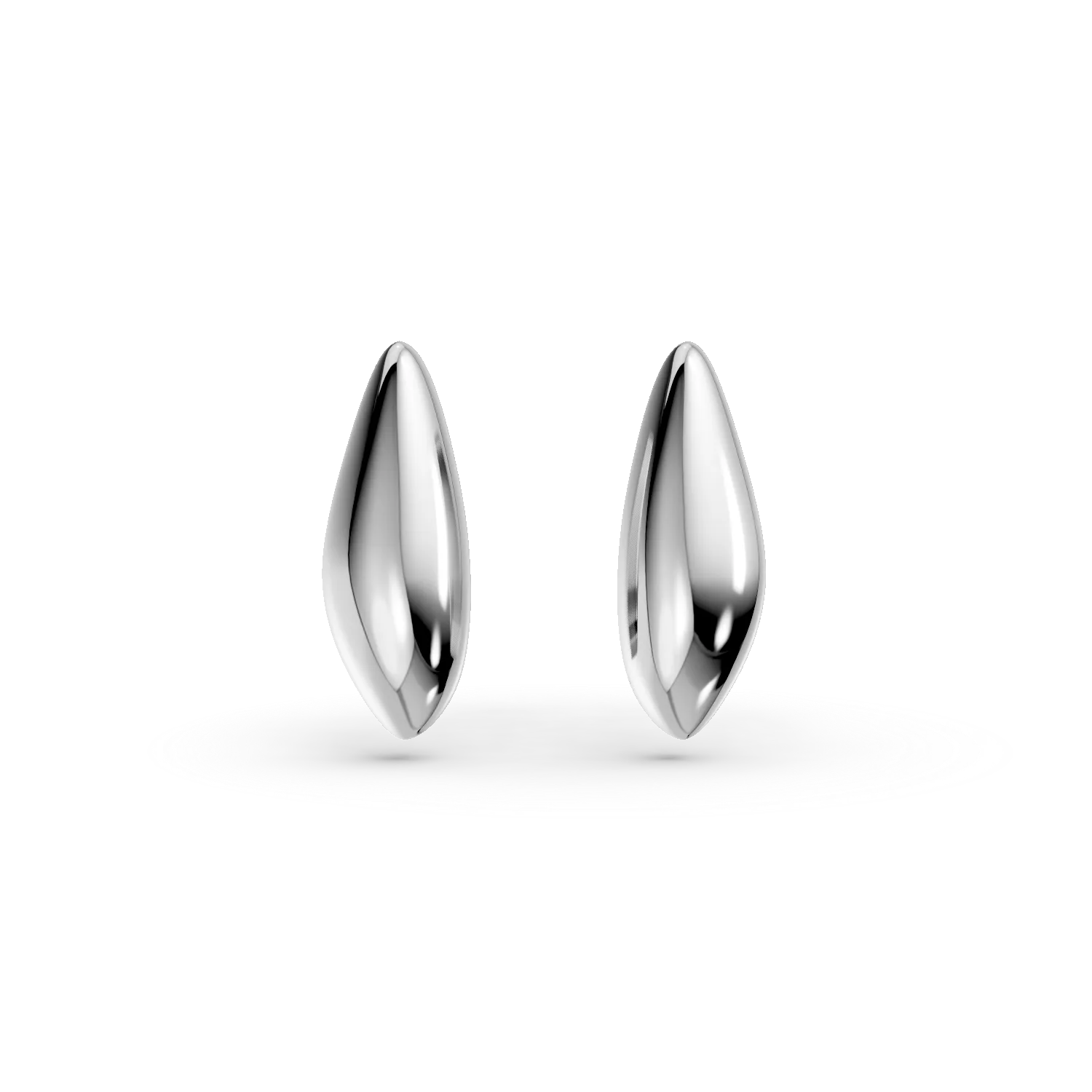 Cercei minimalisti din aur alb - Imagine 2