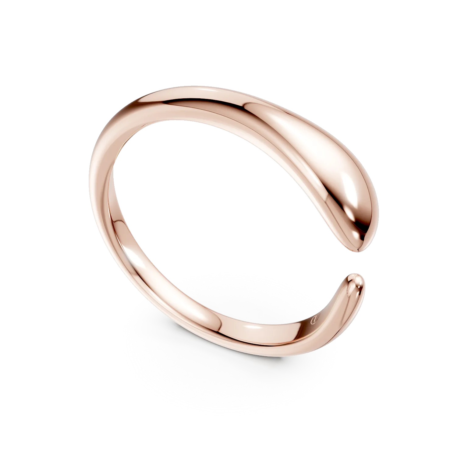 Inel deschis minimalist din aur roz - Imagine 2
