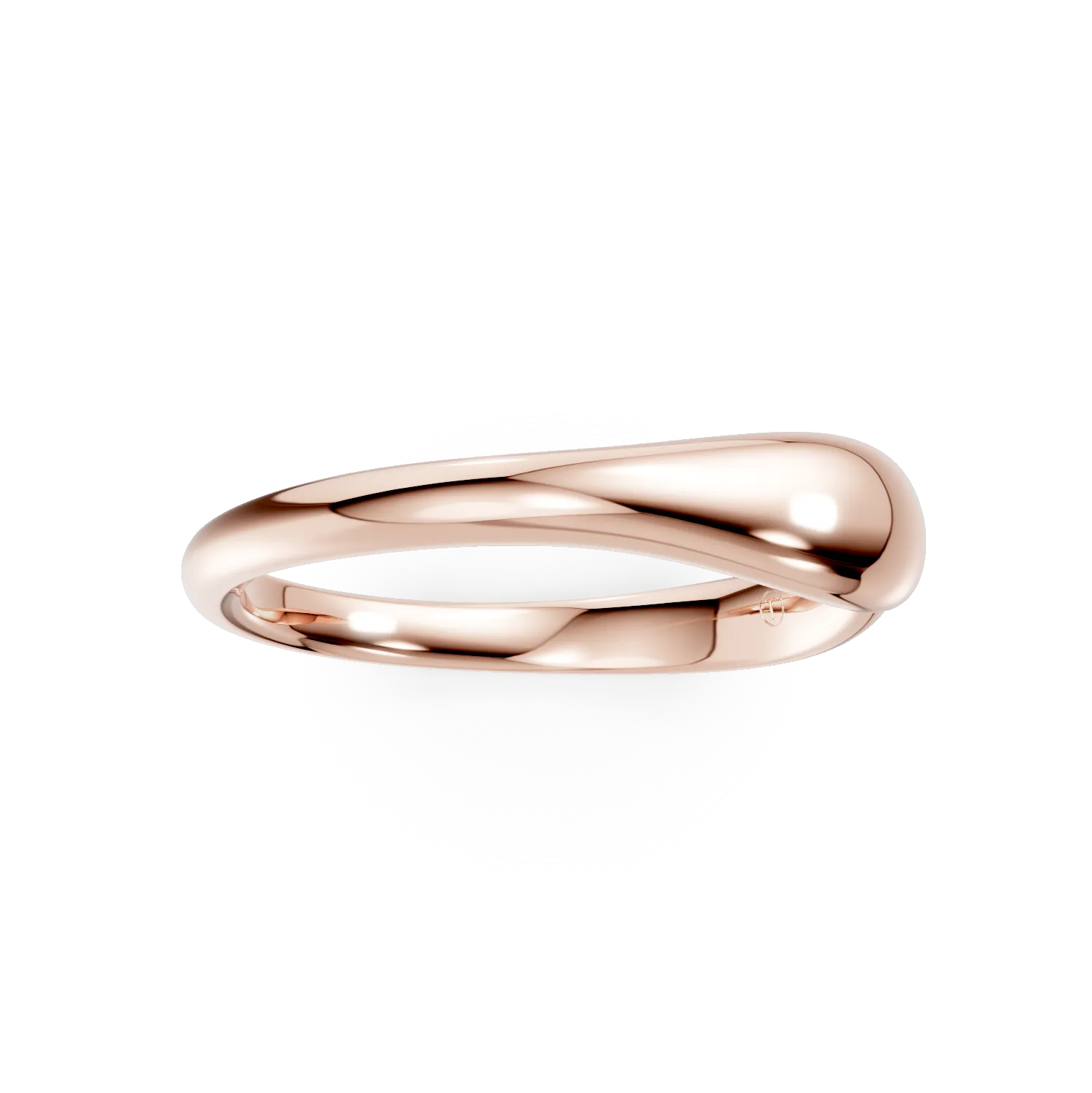 Inel deschis minimalist din aur roz - Imagine 3