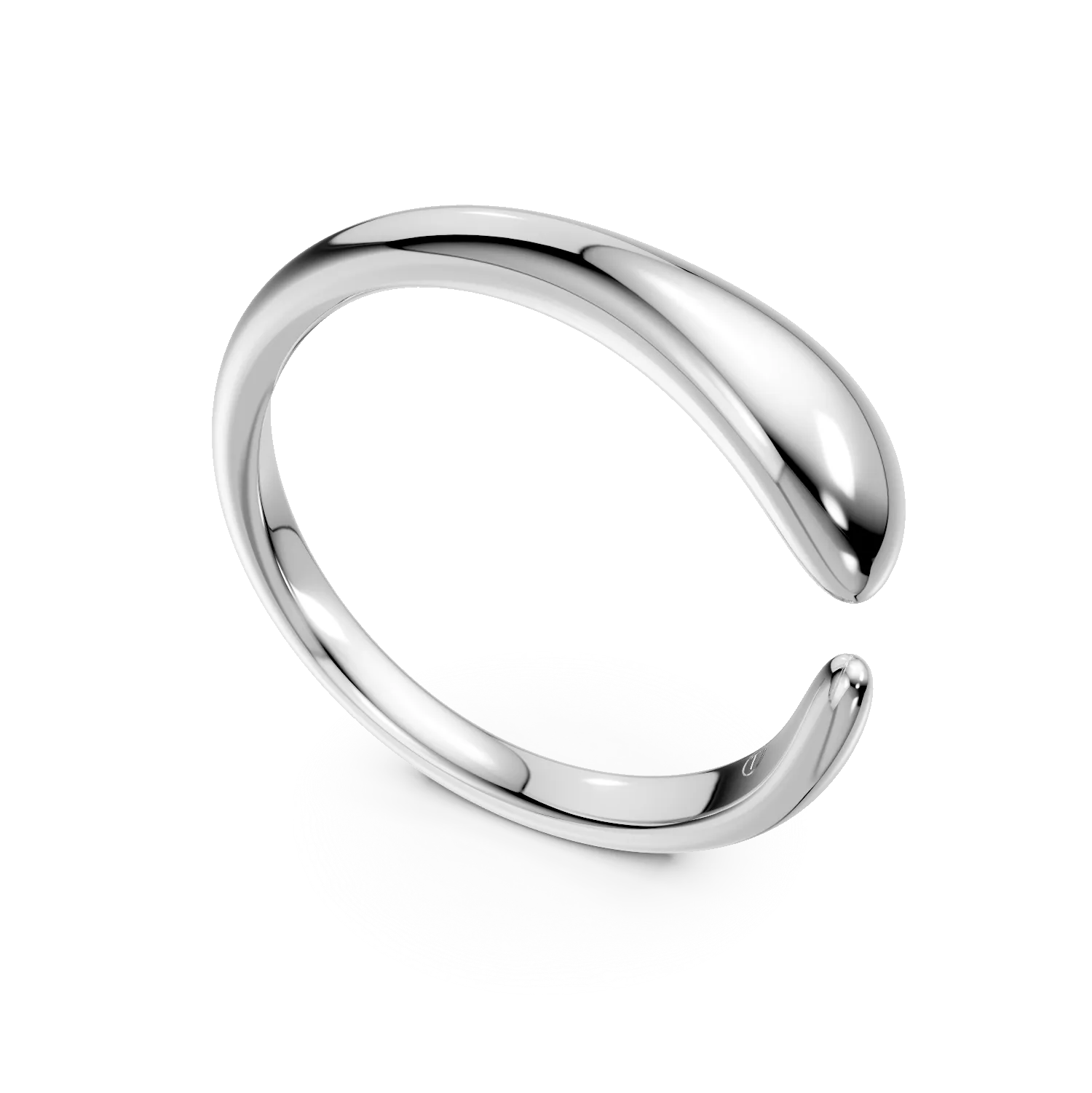 White gold minimalist open ring