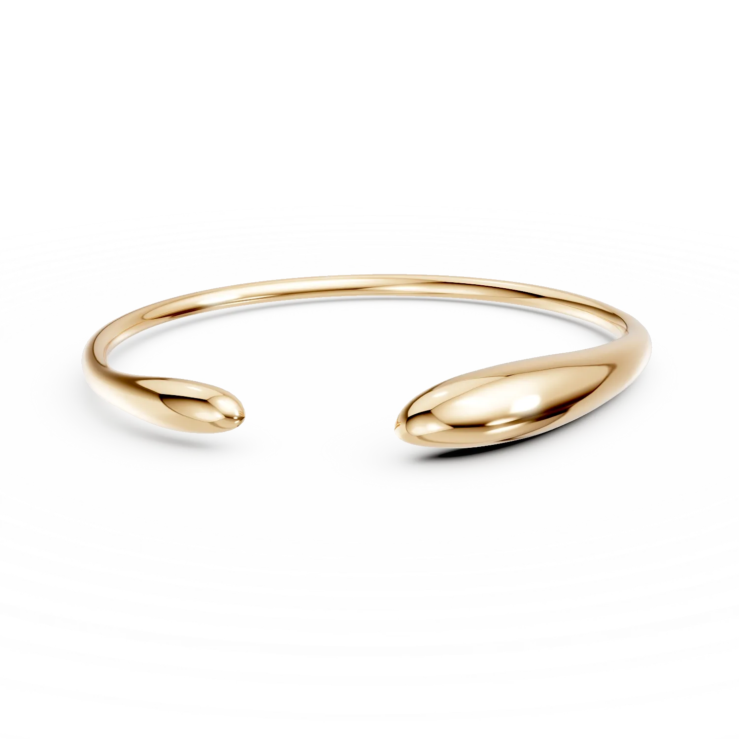 Yellow gold minimalist open bangle