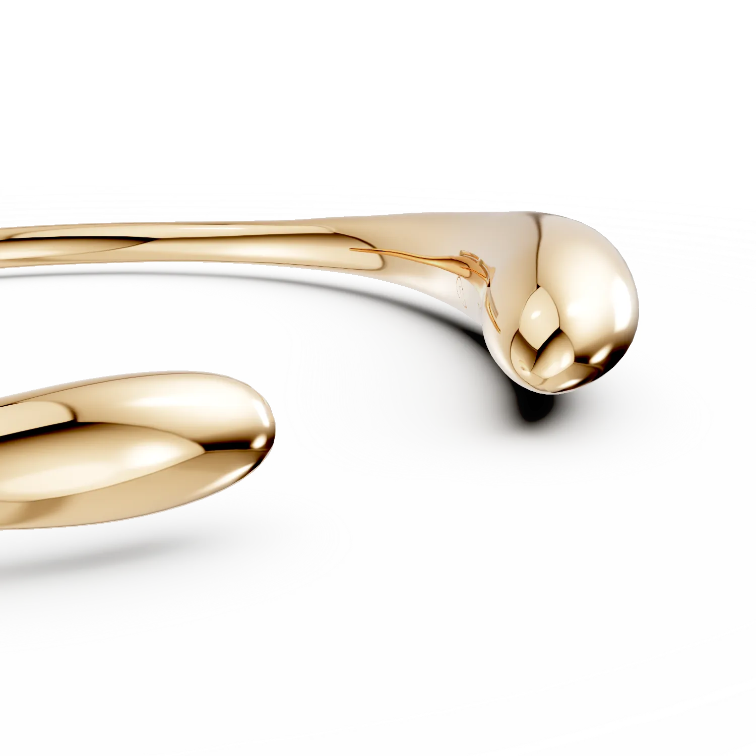 Yellow gold minimalist open bangle