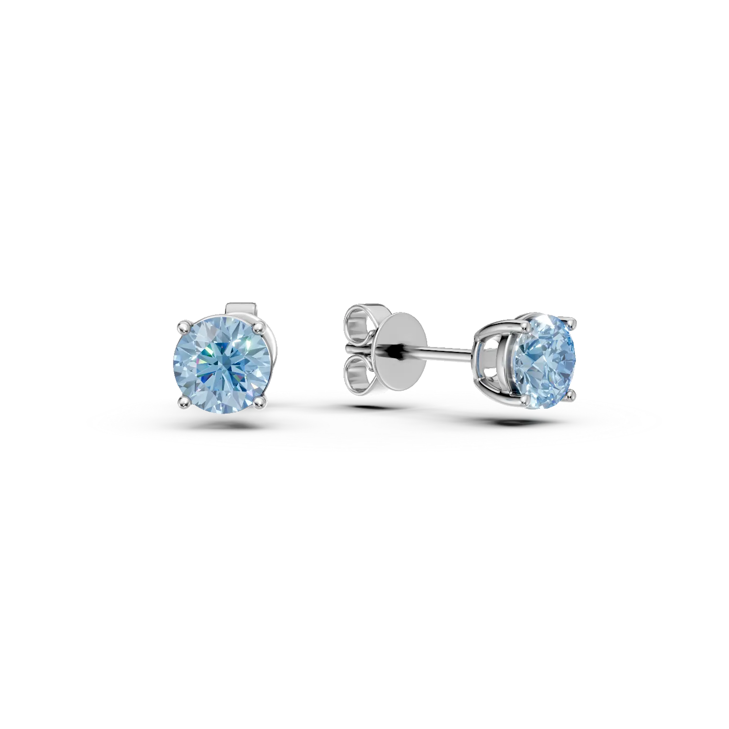 Cercei din aur alb cu acvamarine de 1.3ct