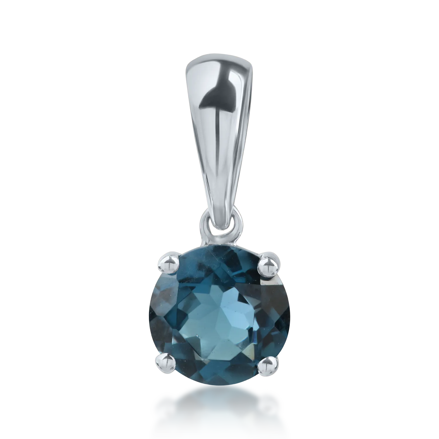 White gold pendant with 1.01ct london blue topaz