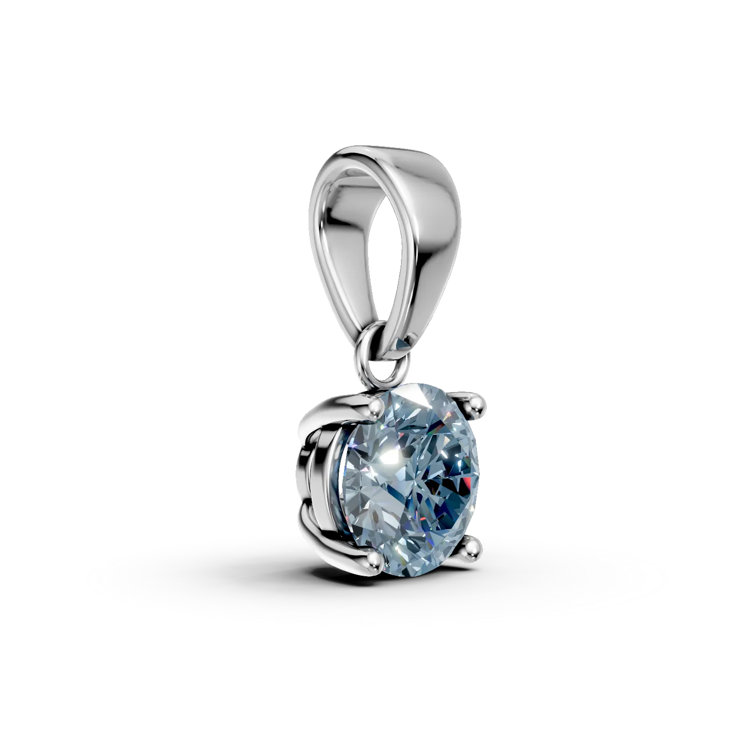 Pandantiv din aur alb cu topaz london blue de 1.01ct