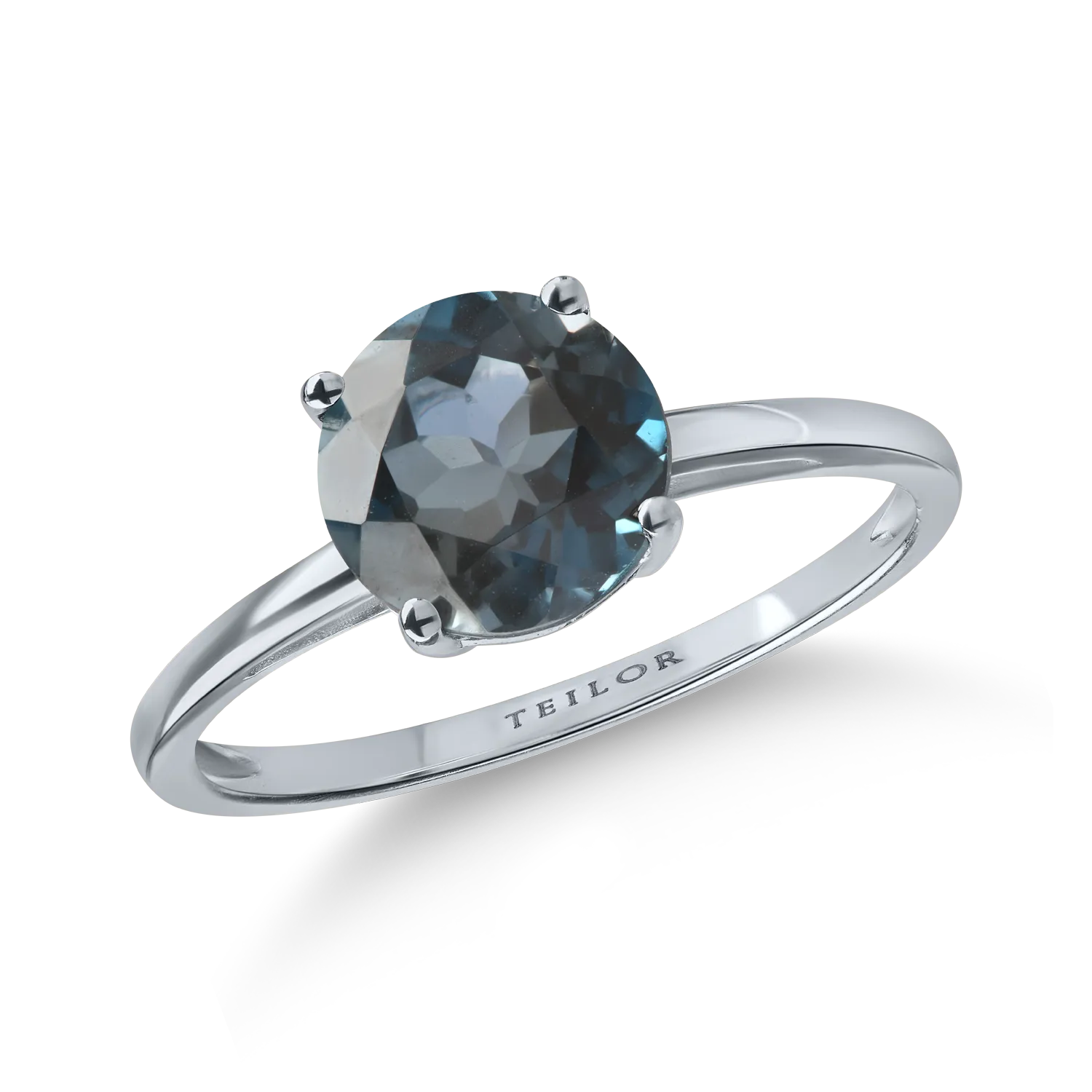 Inel din aur alb cu topaz london blue de 1.6ct