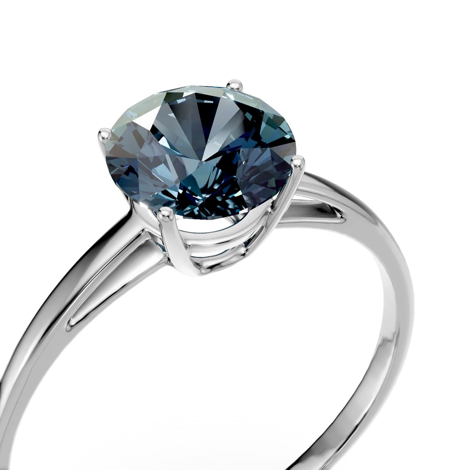 Pierścionek z białego złota z 1.5ct topazem londyńskim
