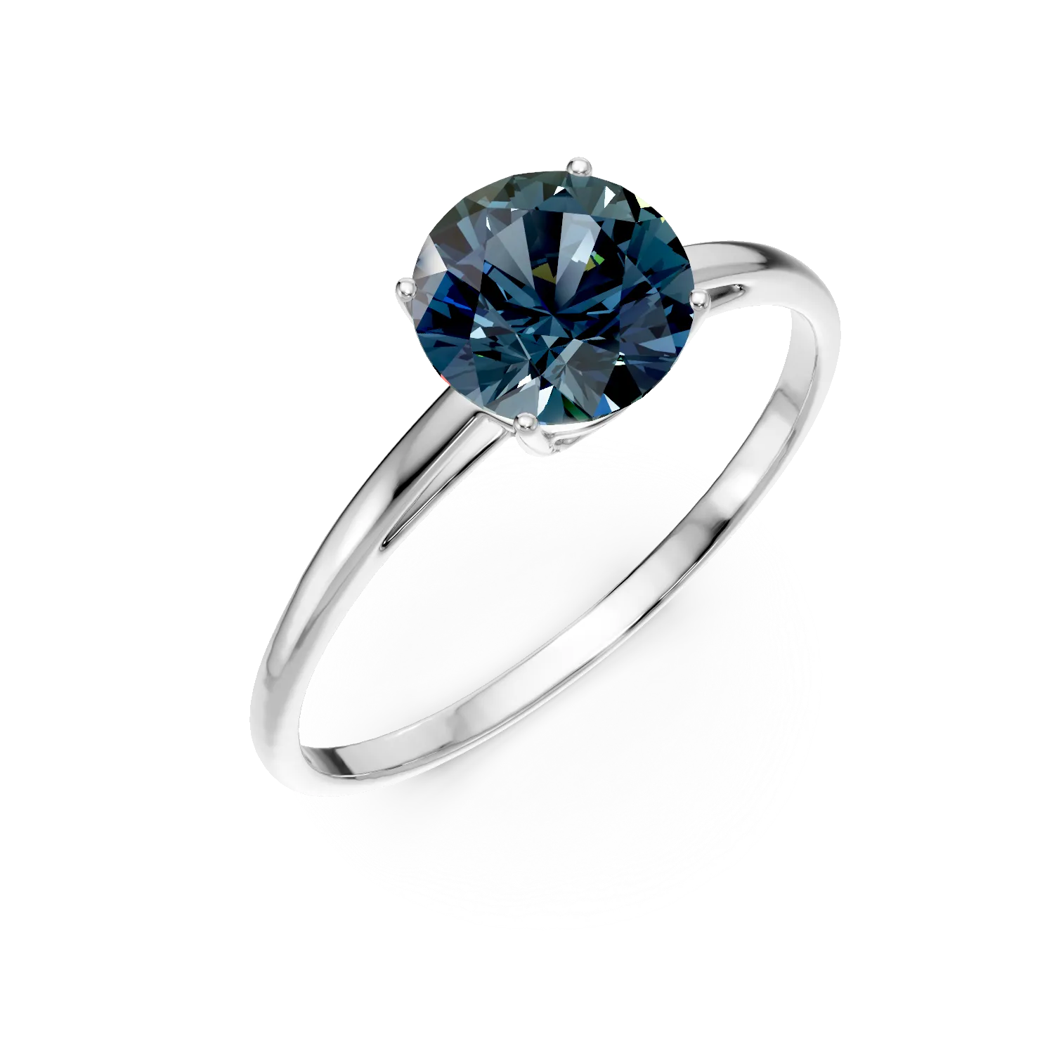 Pierścionek z białego złota z 1.5ct topazem londyńskim-193349