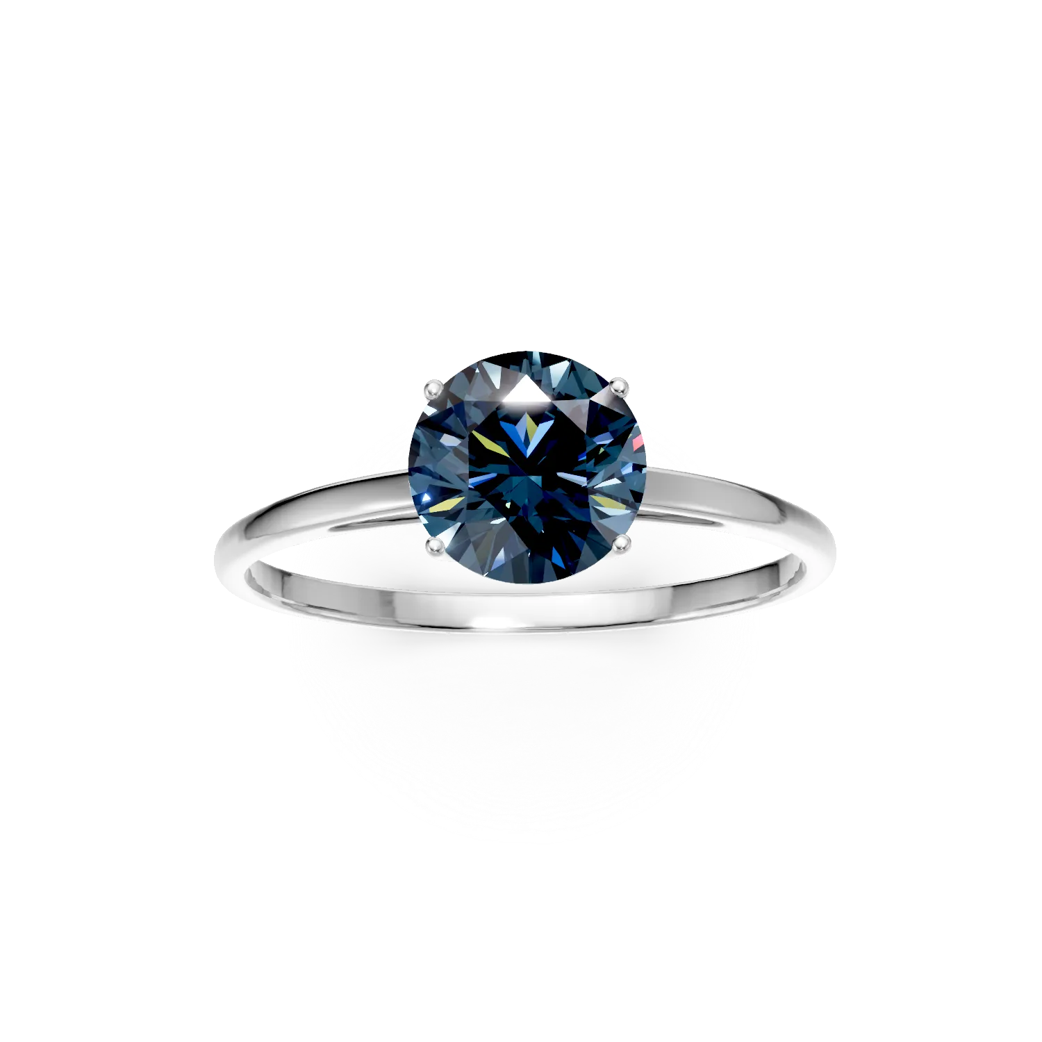 Inel din aur alb cu topaz london blue de 1.5ct