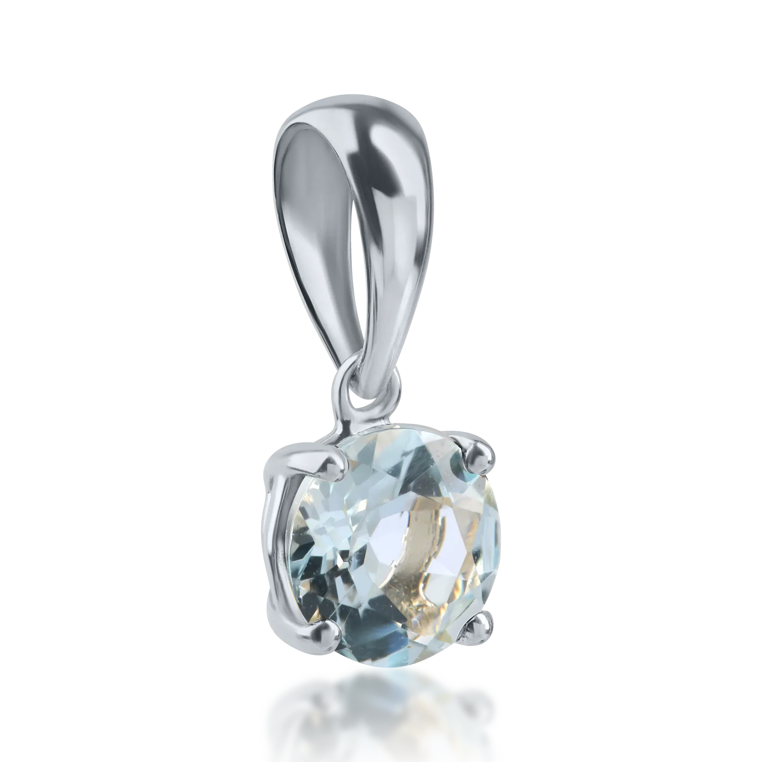 White gold pendant with 0.83ct aquamarine