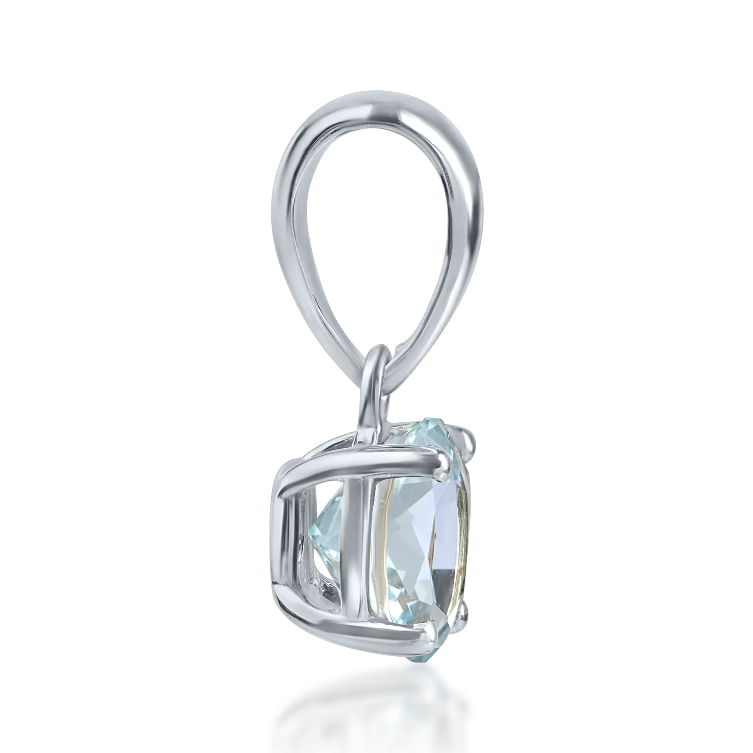 Fehérarany medál 0.83ct akvamarinnal