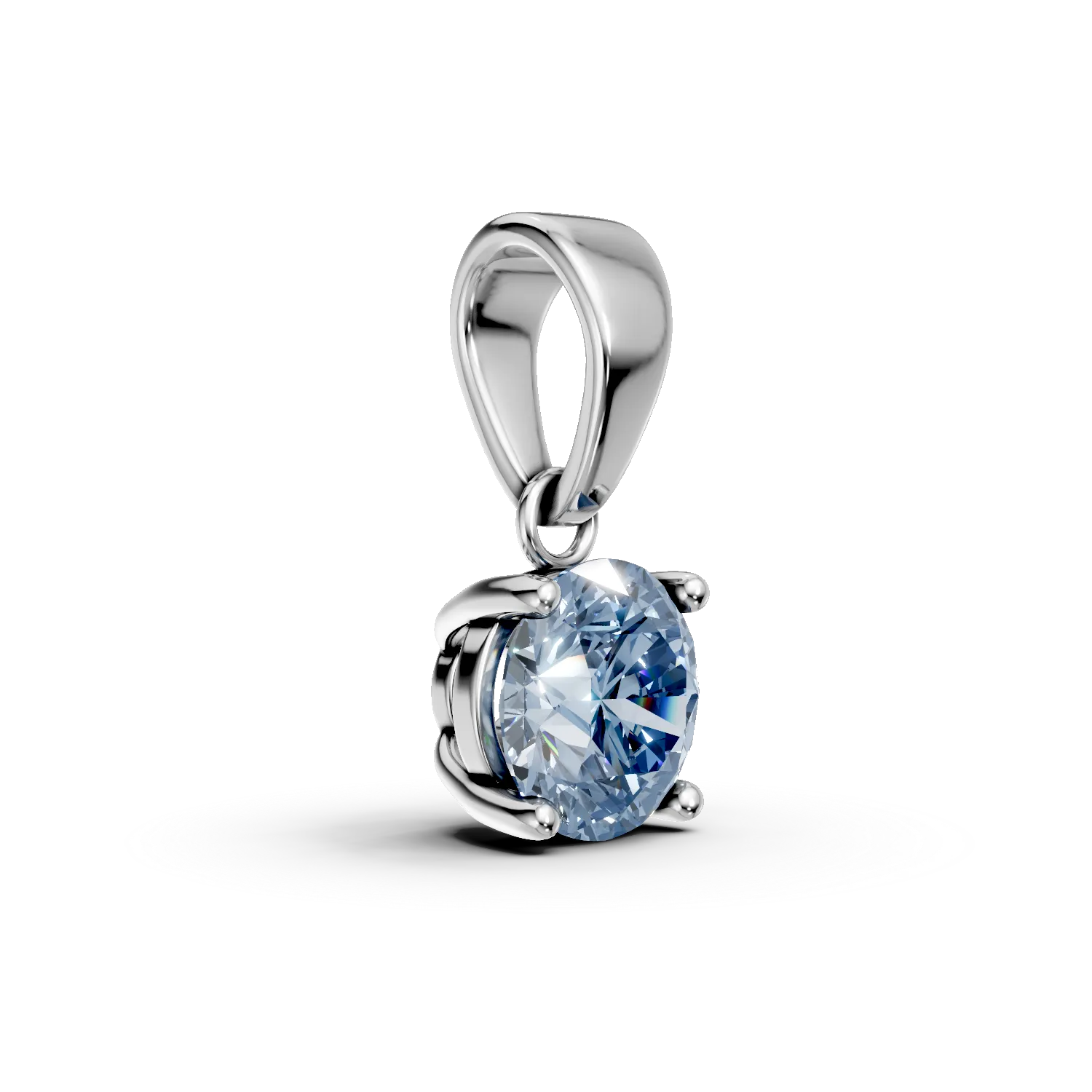 White gold pendant with 0.7ct solitaire aquamarine