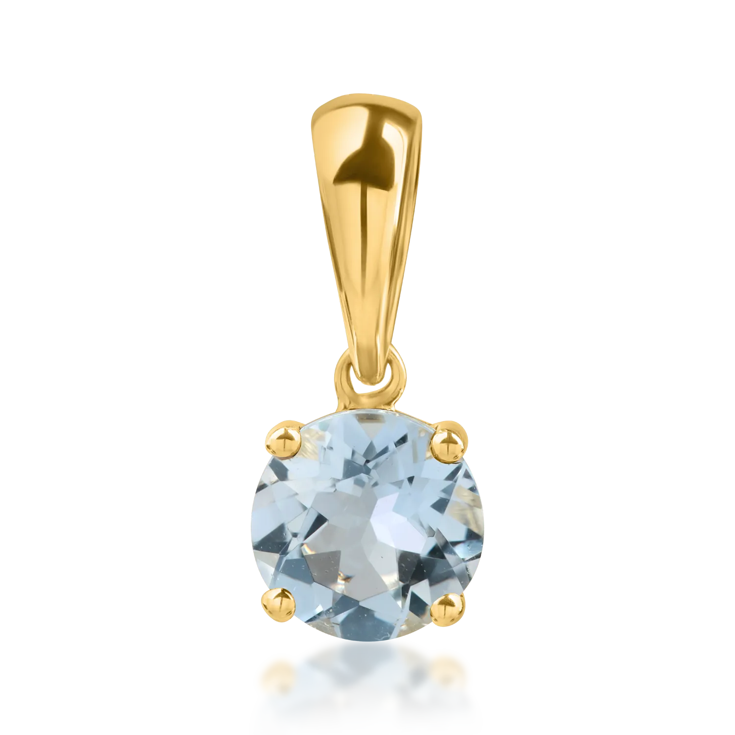 Yellow gold pendant with 0.7ct aquamarine