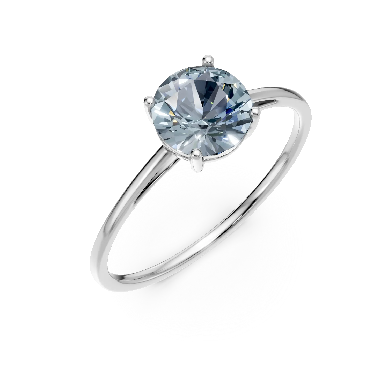 Inel din aur alb cu acvamarin de 0.9ct