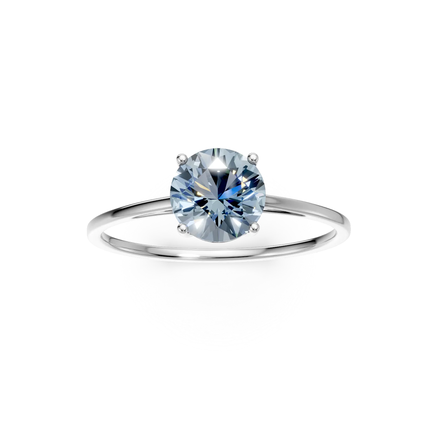 Inel din aur alb cu acvamarin de 0.9ct - Imagine 3