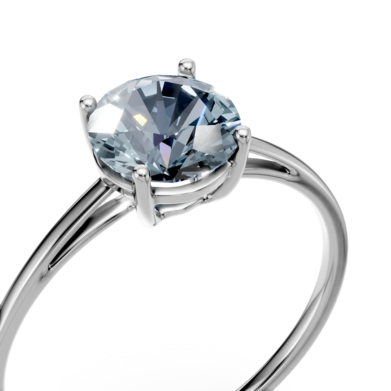 Inel din aur alb cu acvamarin de 0.9ct