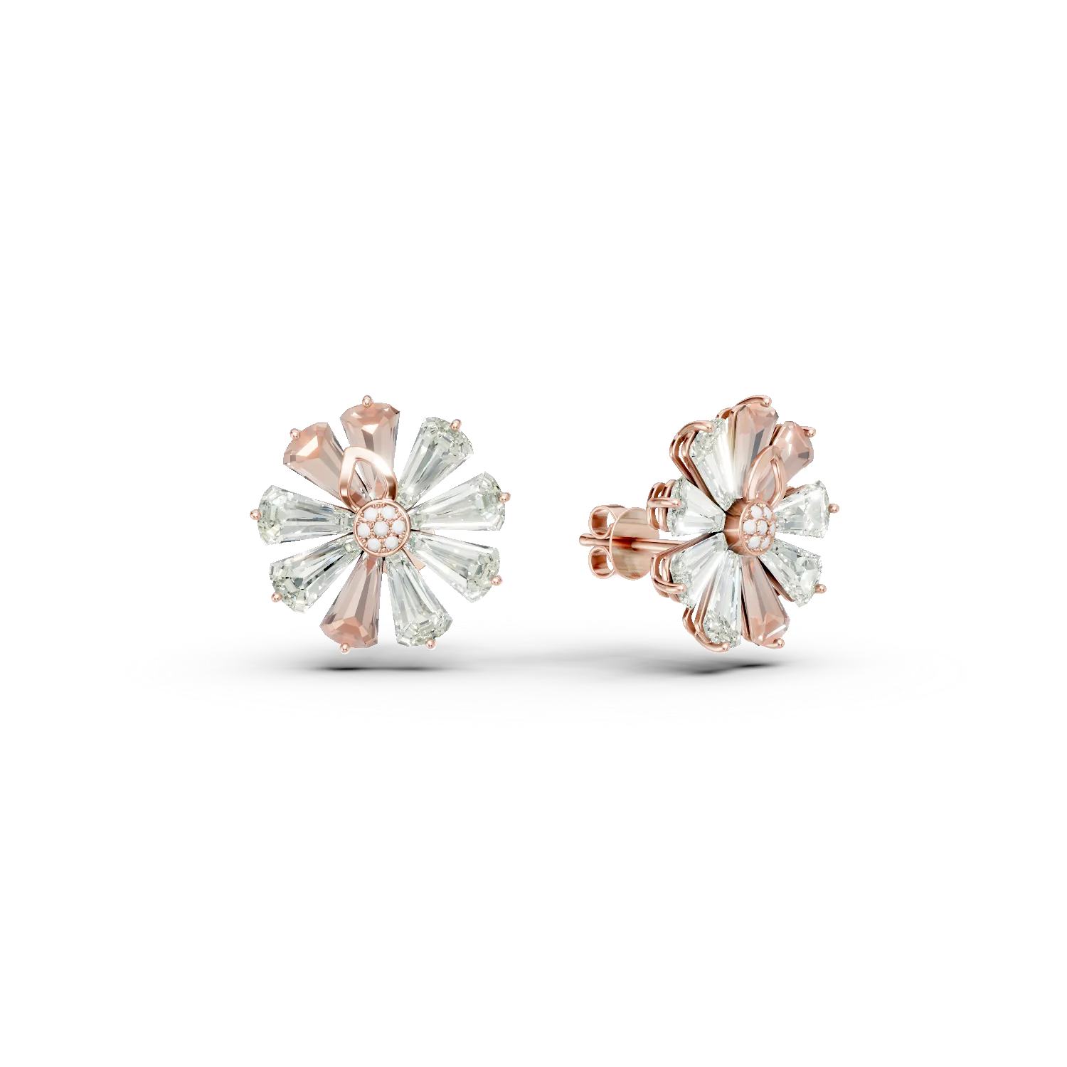 Cercei din aur roz cu pietre pretioase si semipretioase de 12.6ct