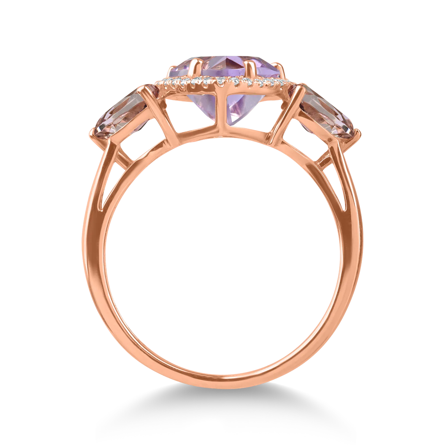 Rose gold ring with 2.8ct precious and semi-precious stones