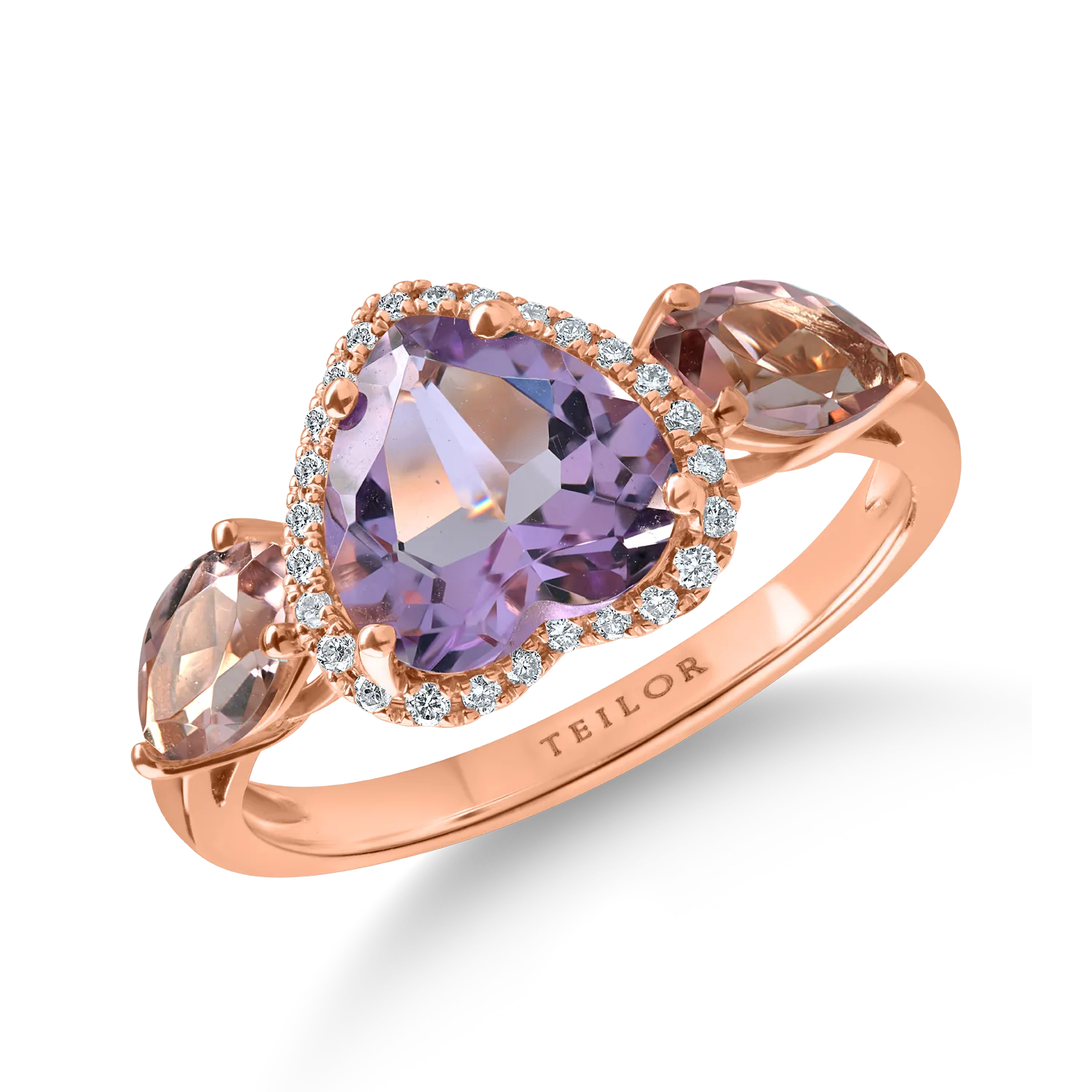 Inel din aur roz cu pietre pretioase si semipretioase de 2.8ct-179681