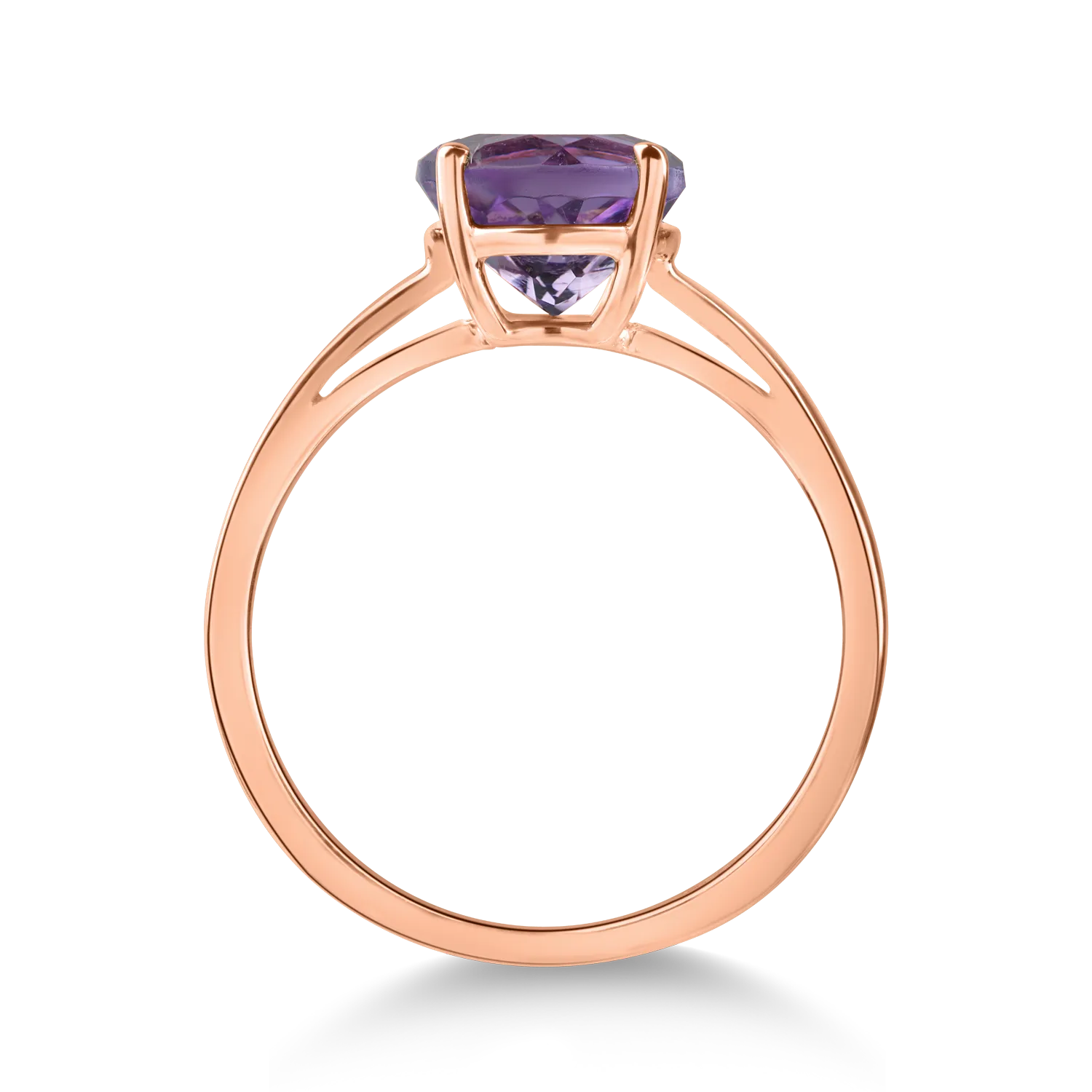 Rose gold ring with 1.3ct amethyst