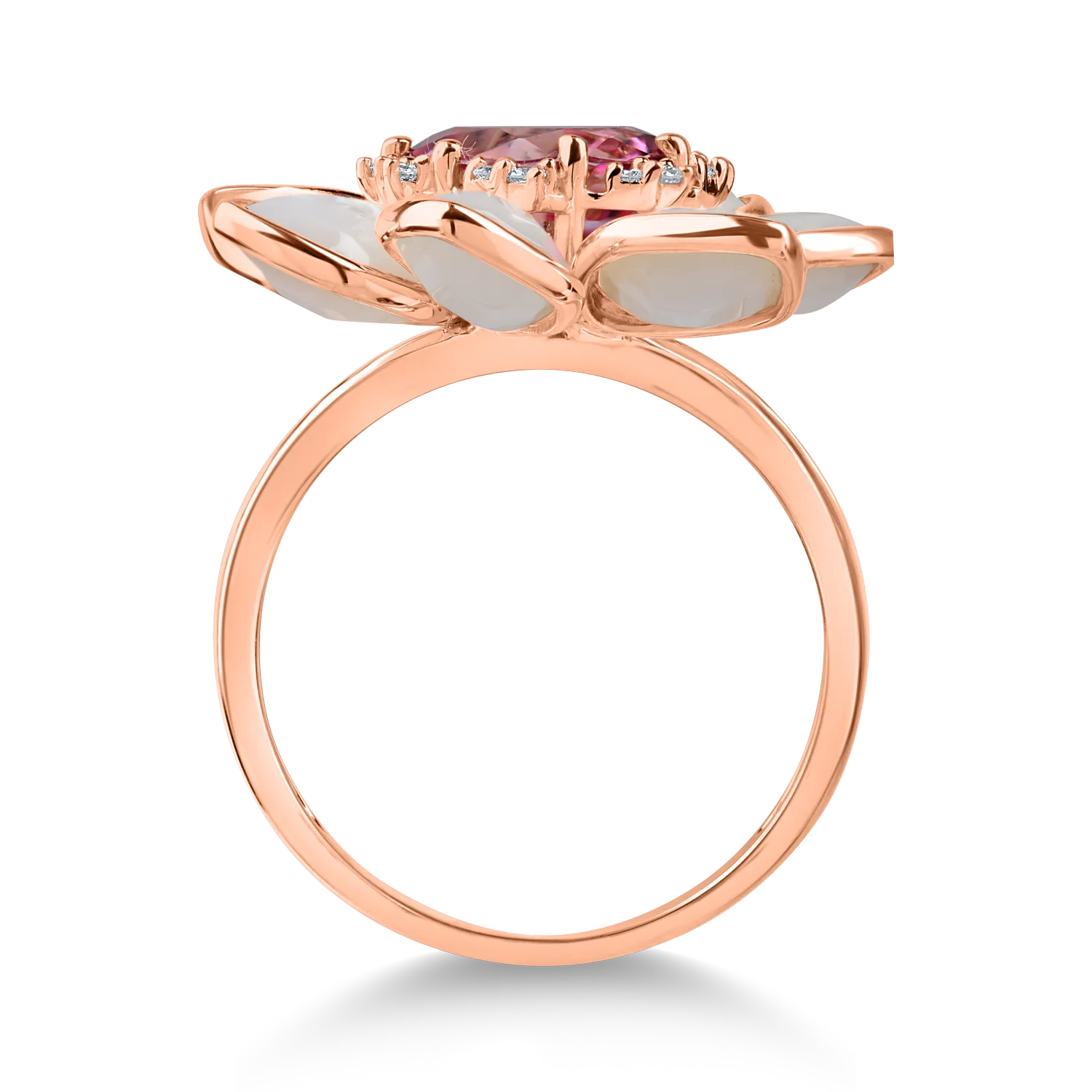 Rose gold ring with 10.1ct precious and semi-precious stones