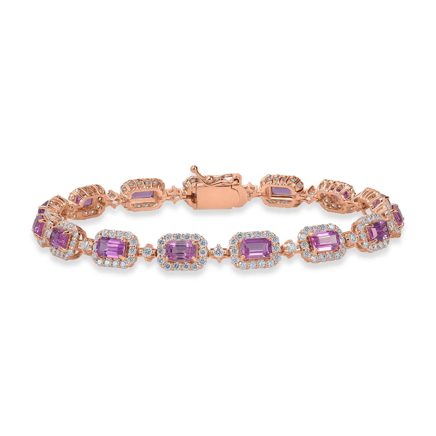 Rose gold bracelet with 5.05ct pink sapphires and 2.2ct diamonds