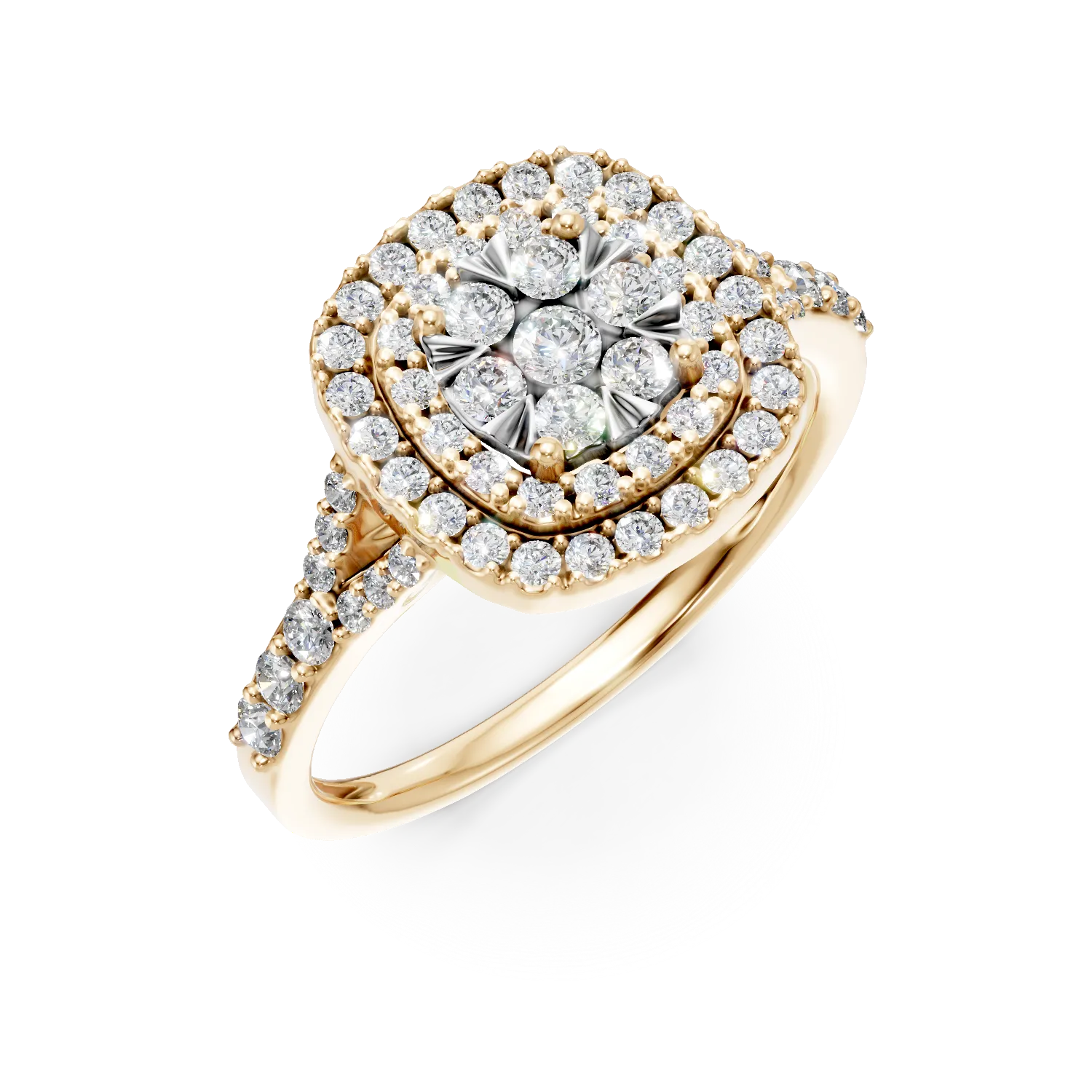 Inel din aur galben cu diamante microsetting de 0.7ct