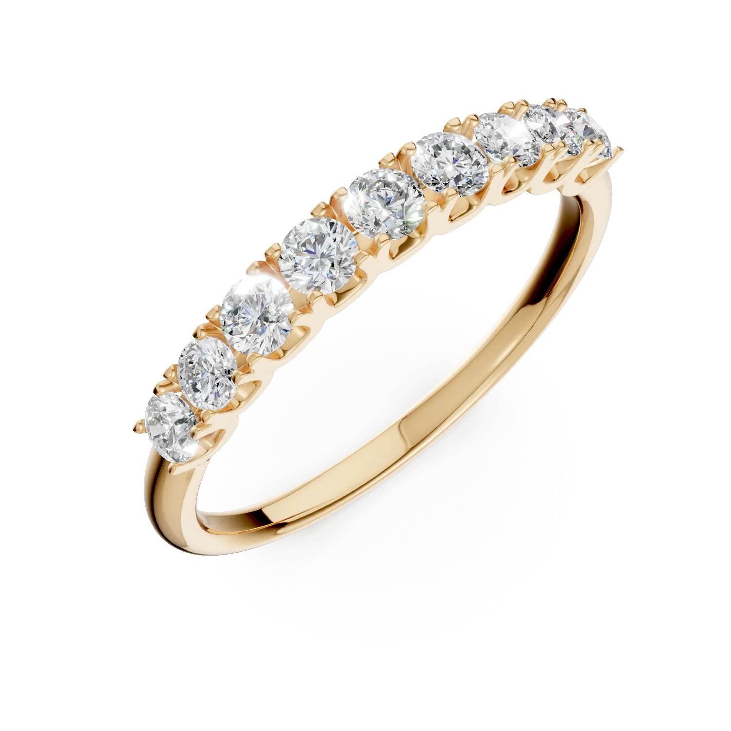 Half eternity ring in yellow gold with 0.5ct diamonds