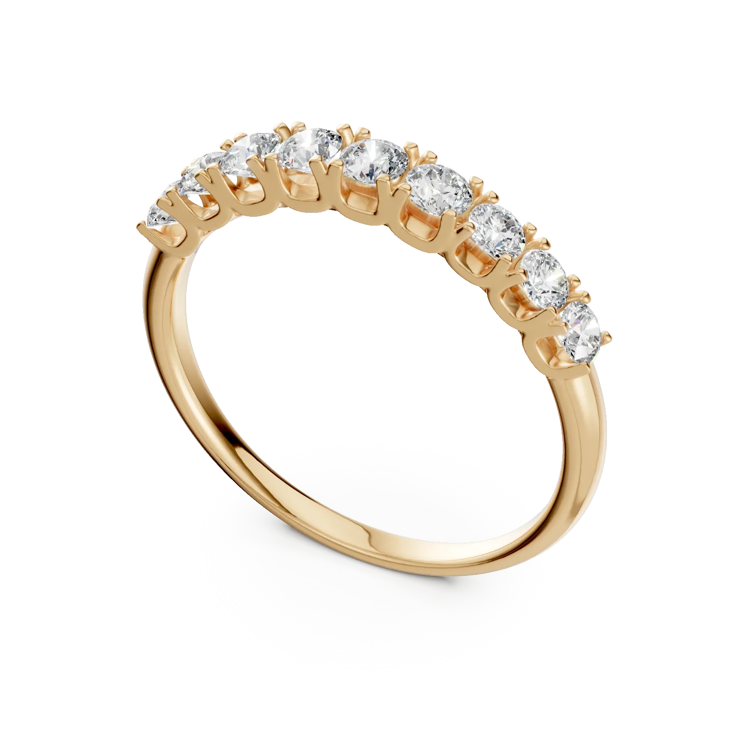 Half eternity ring in yellow gold with 0.5ct diamonds