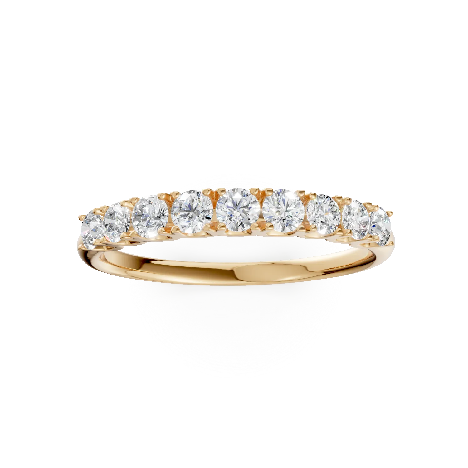 Half eternity ring in yellow gold with 0.5ct diamonds