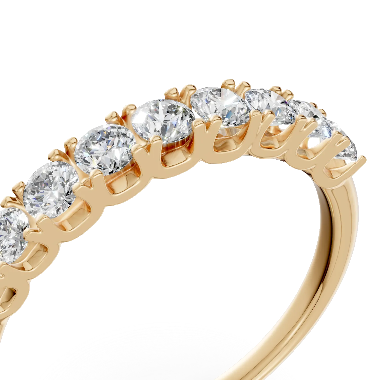 Half eternity ring in yellow gold with 0.5ct diamonds