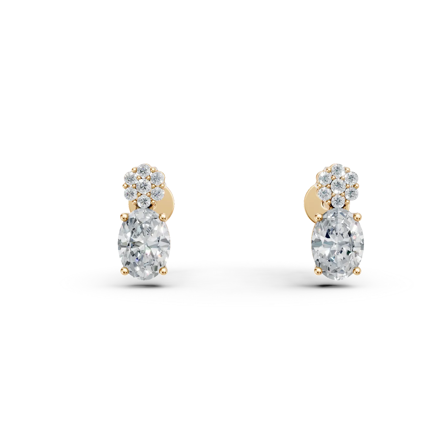 Yellow gold earrings with zirconia