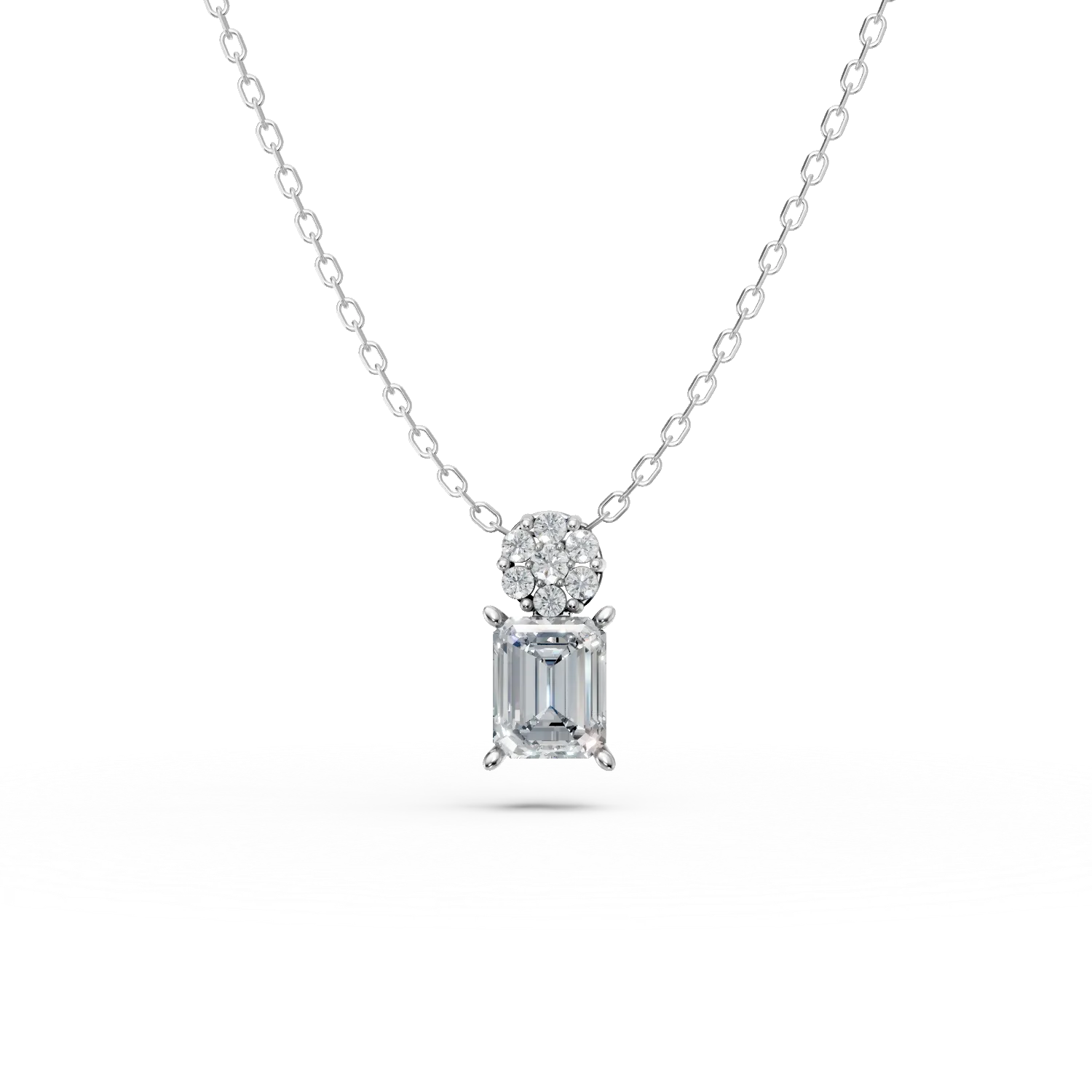 White gold pendant necklace with zirconia