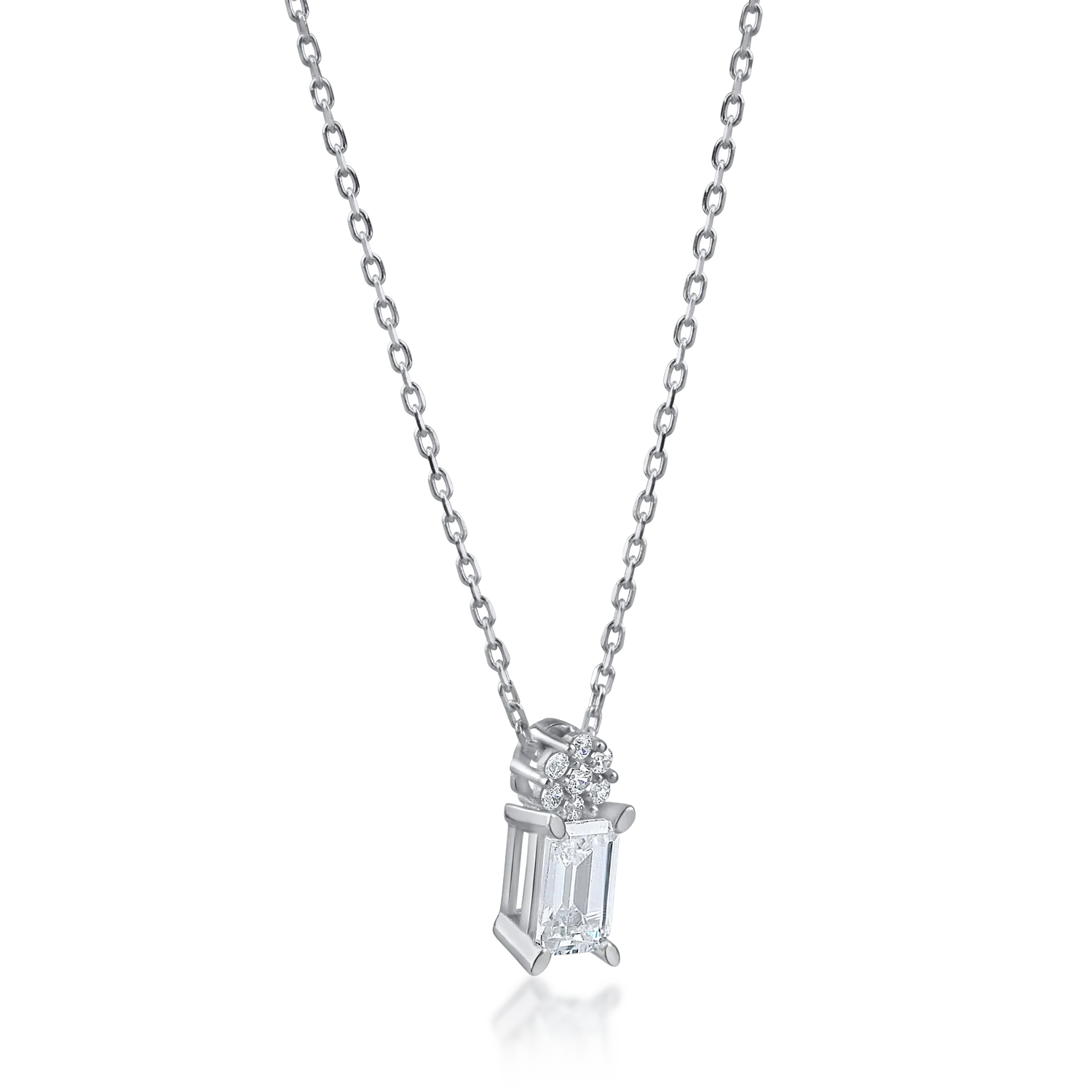 White gold pendant necklace with zirconia