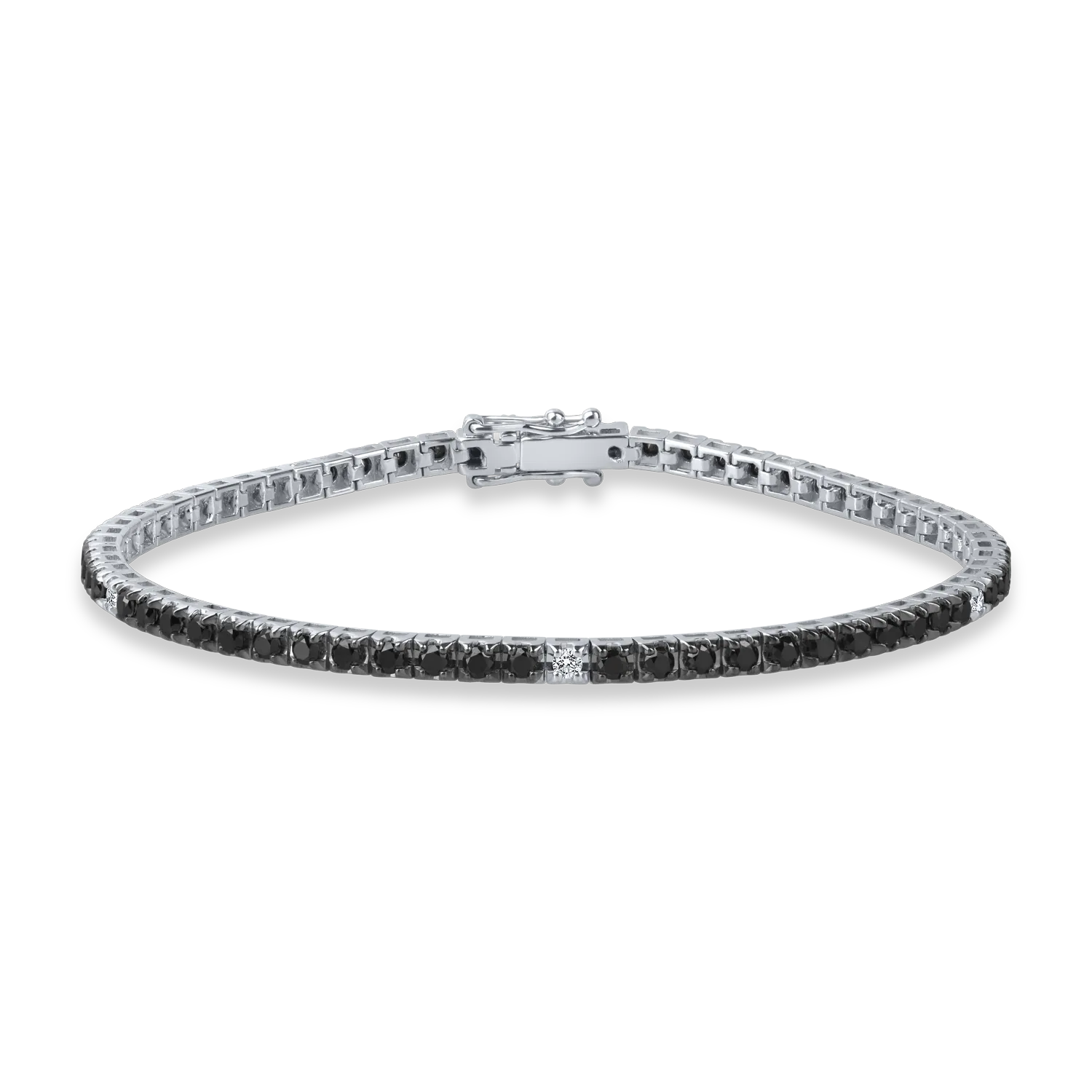 Bratara tennis din aur alb cu diamante de 2.2ct
