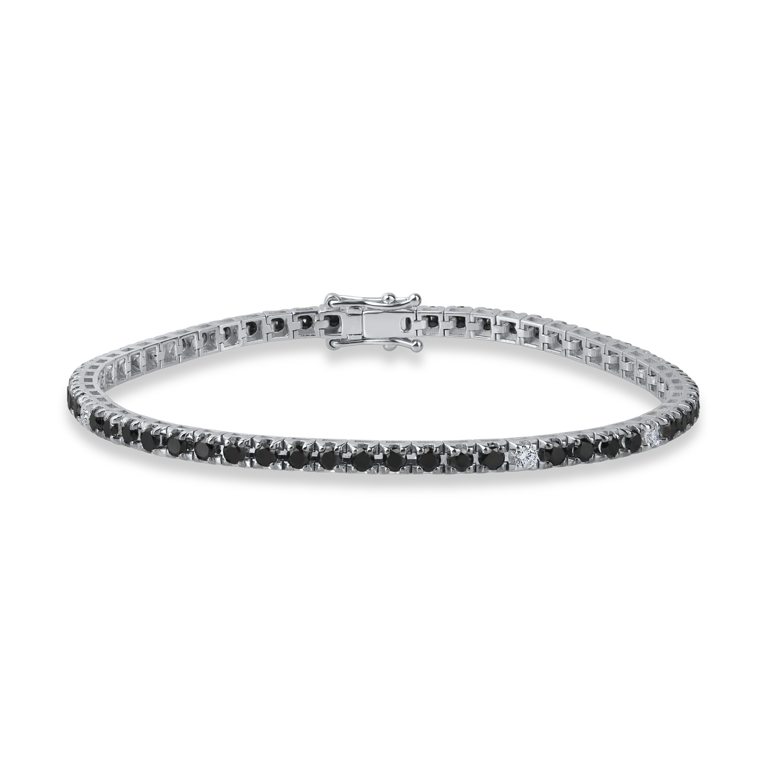 Bratara tennis din aur alb cu diamante de 3.1ct