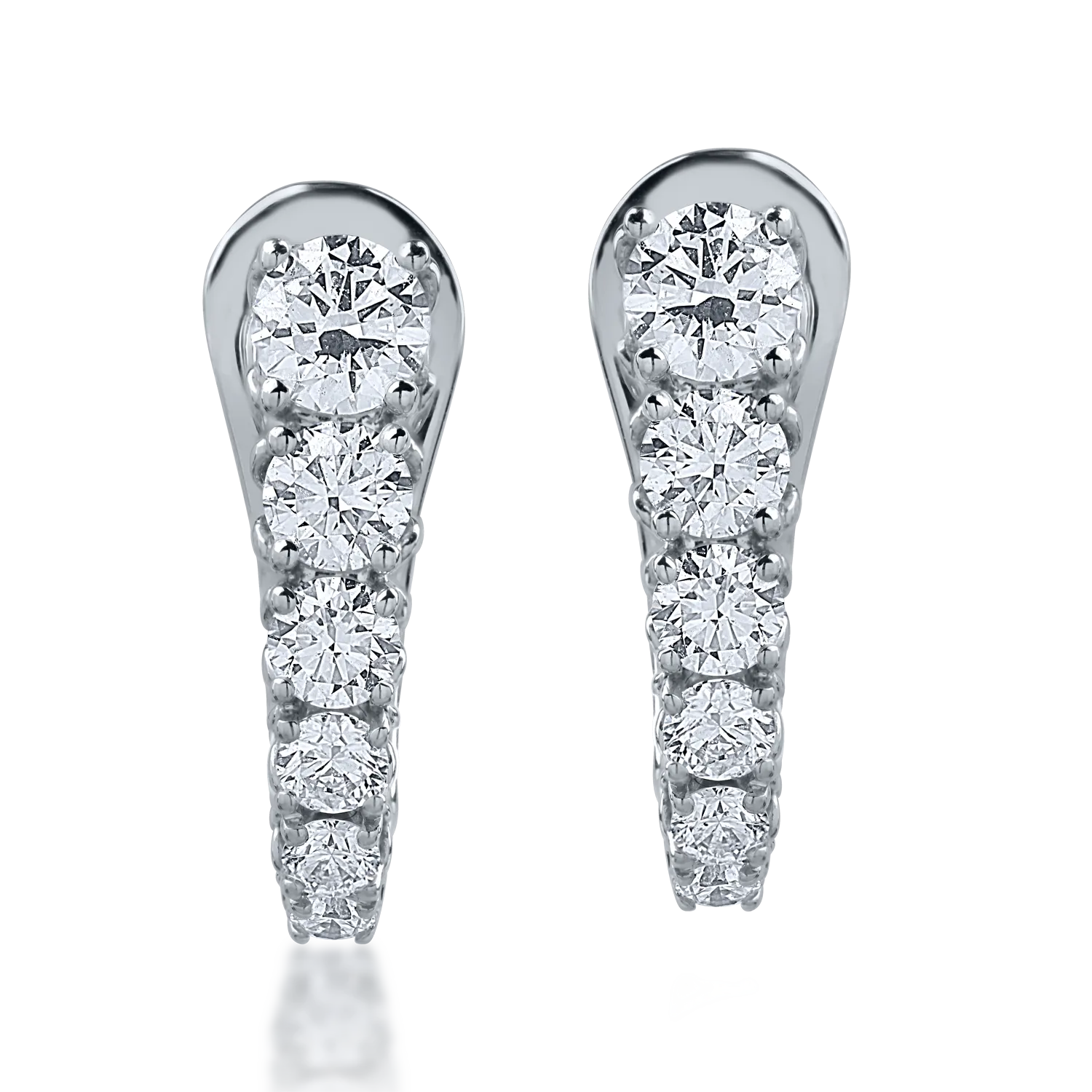 Обеци от бяло злато с 1.1кт диаманти