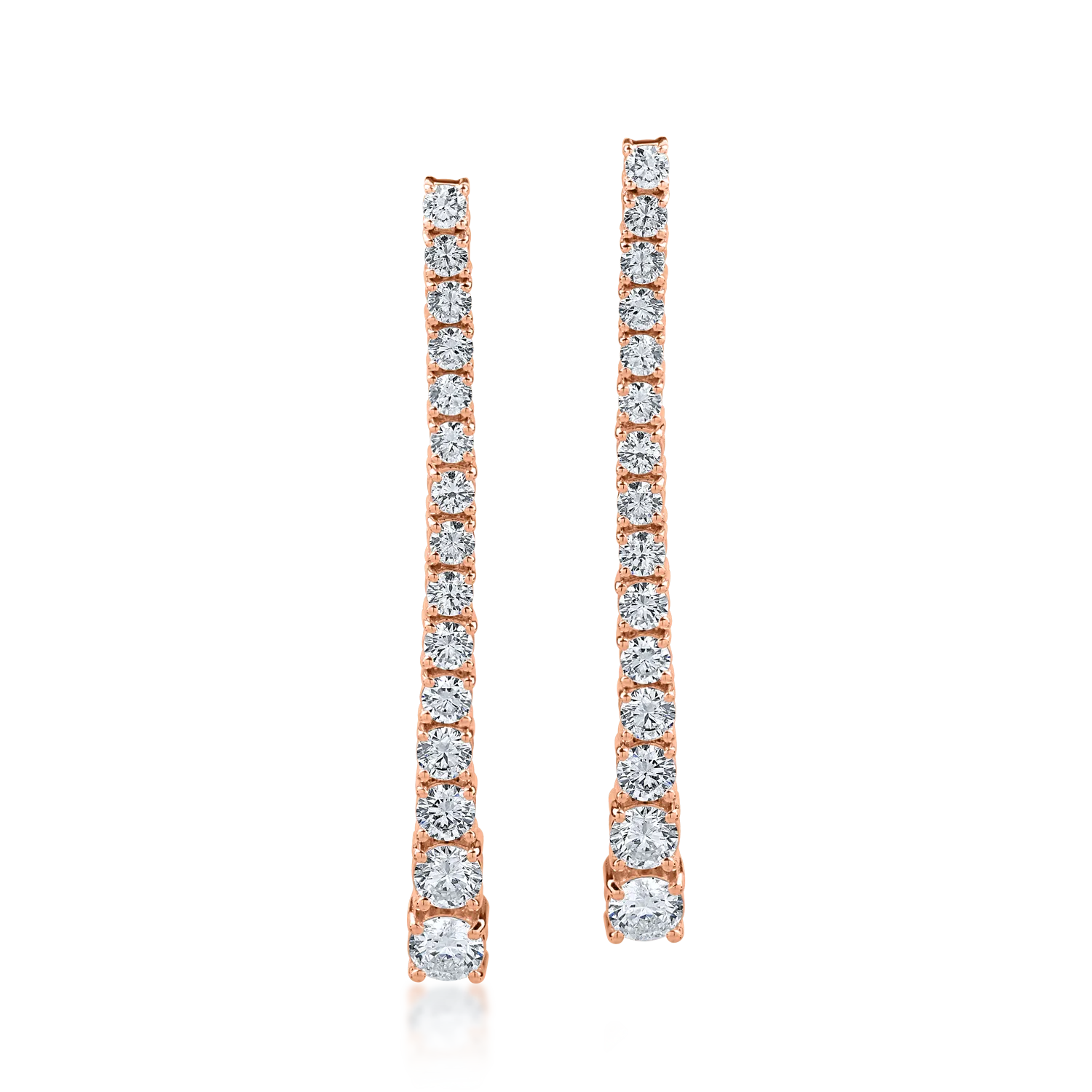 Cercei din aur roz cu diamante de 2ct-180408