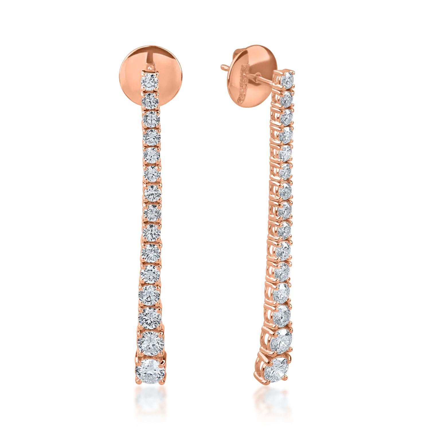Rose gold earrings with 2ct diamonds