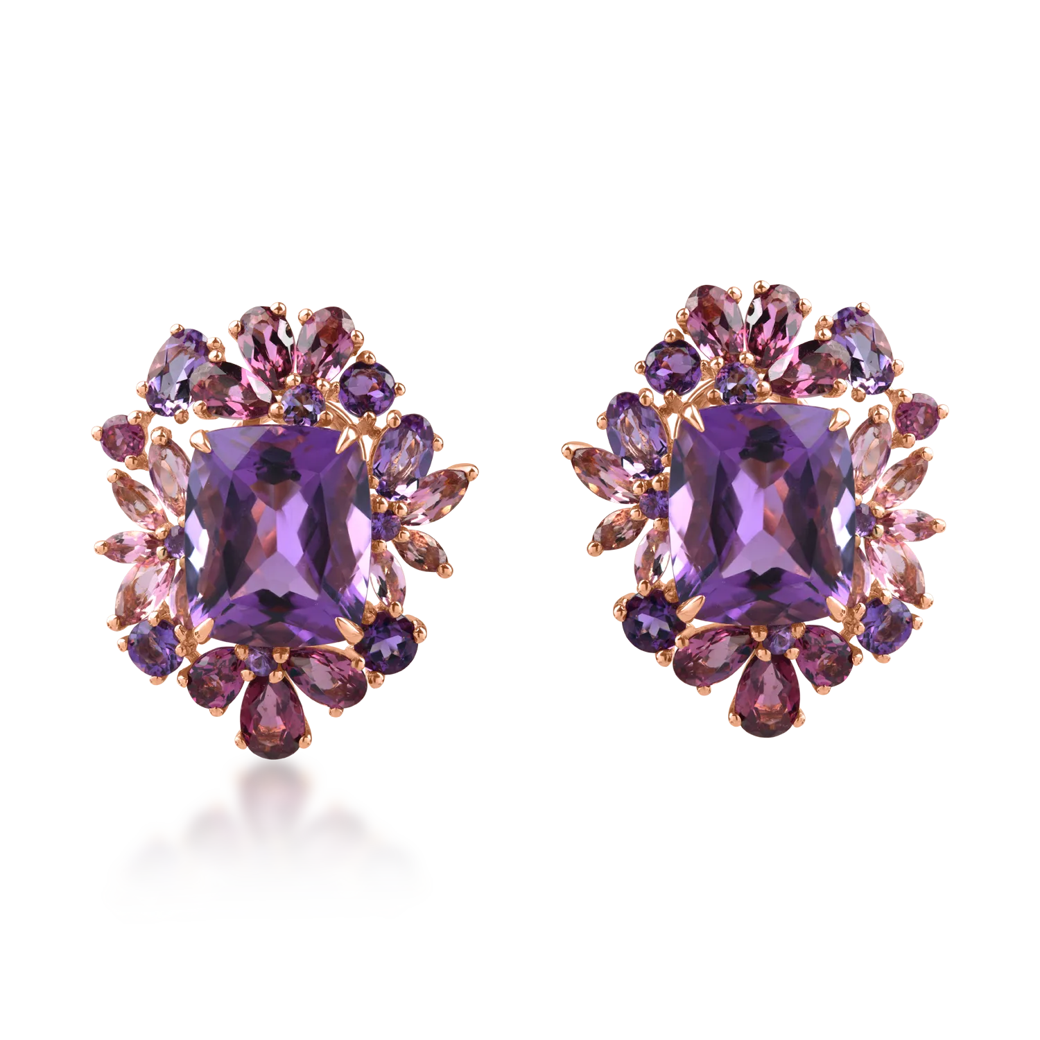 Rose gold earrings with 19ct semi-precious stones-180491